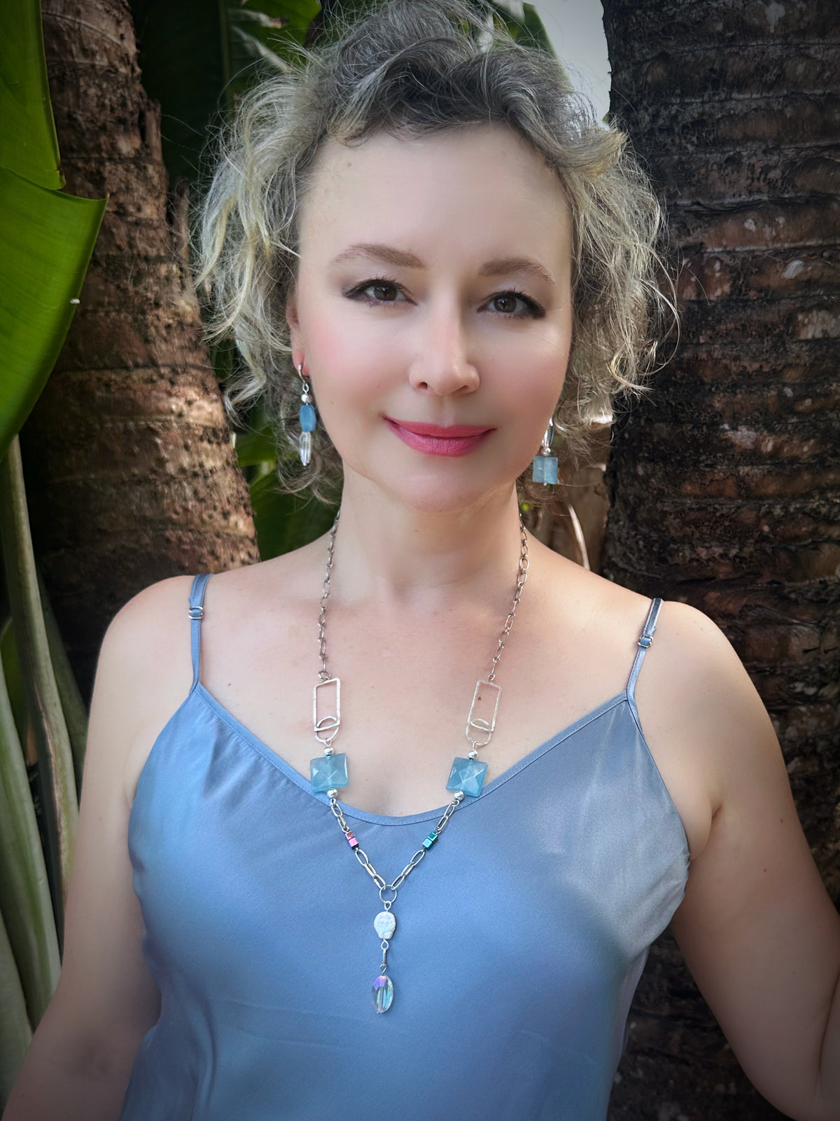 Sea Dazzle — One-of-a-Kind Necklace and Asymmetric Earrings Set