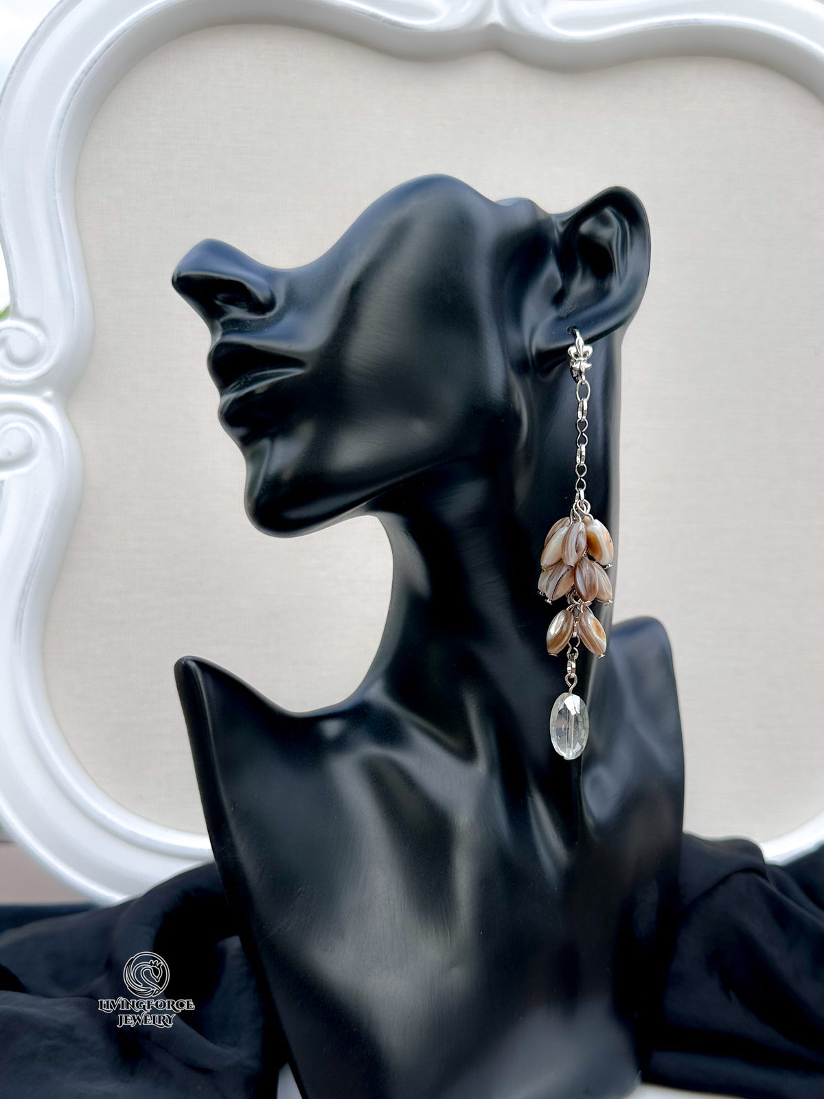 Pearl Rain Mother-of-Pearl & Crystal Statement Earrings