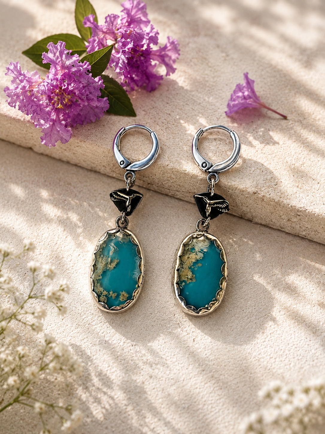 Aria Talisman, Plume agate Earrings