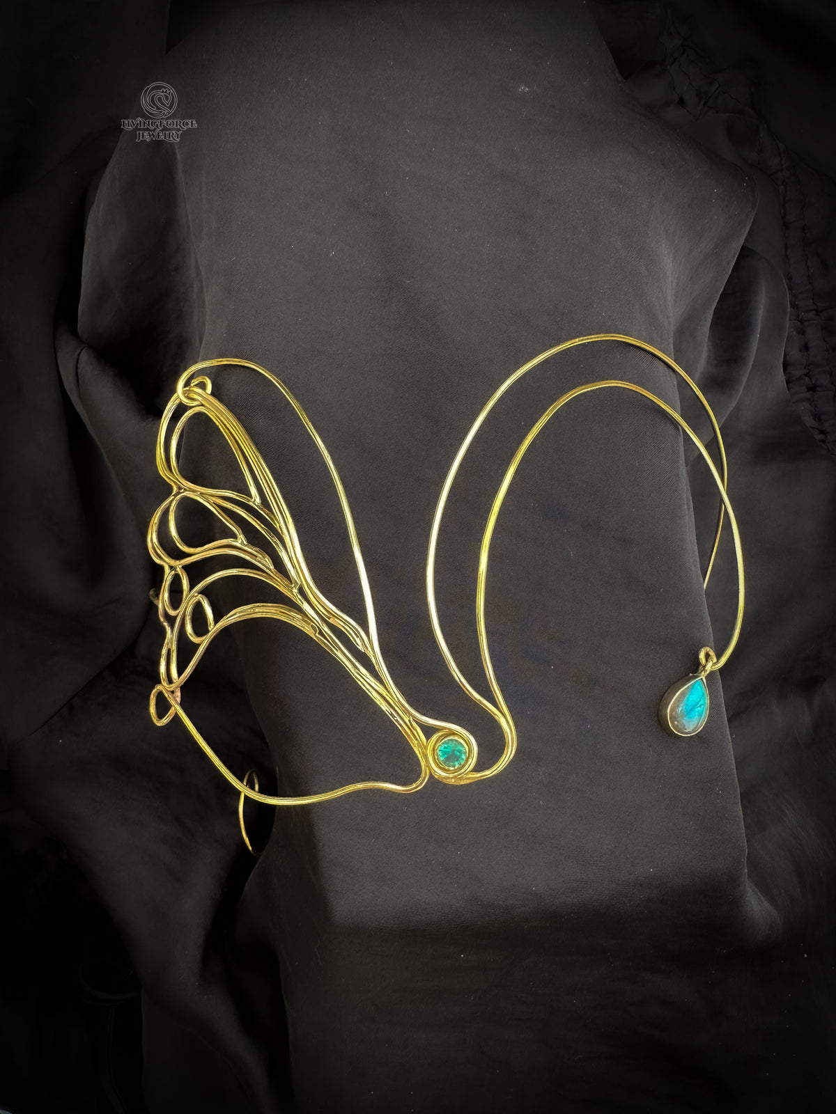 Metamorphosis Butterfly Face Jewelry — One-of-a-Kind Brass Wearable Art