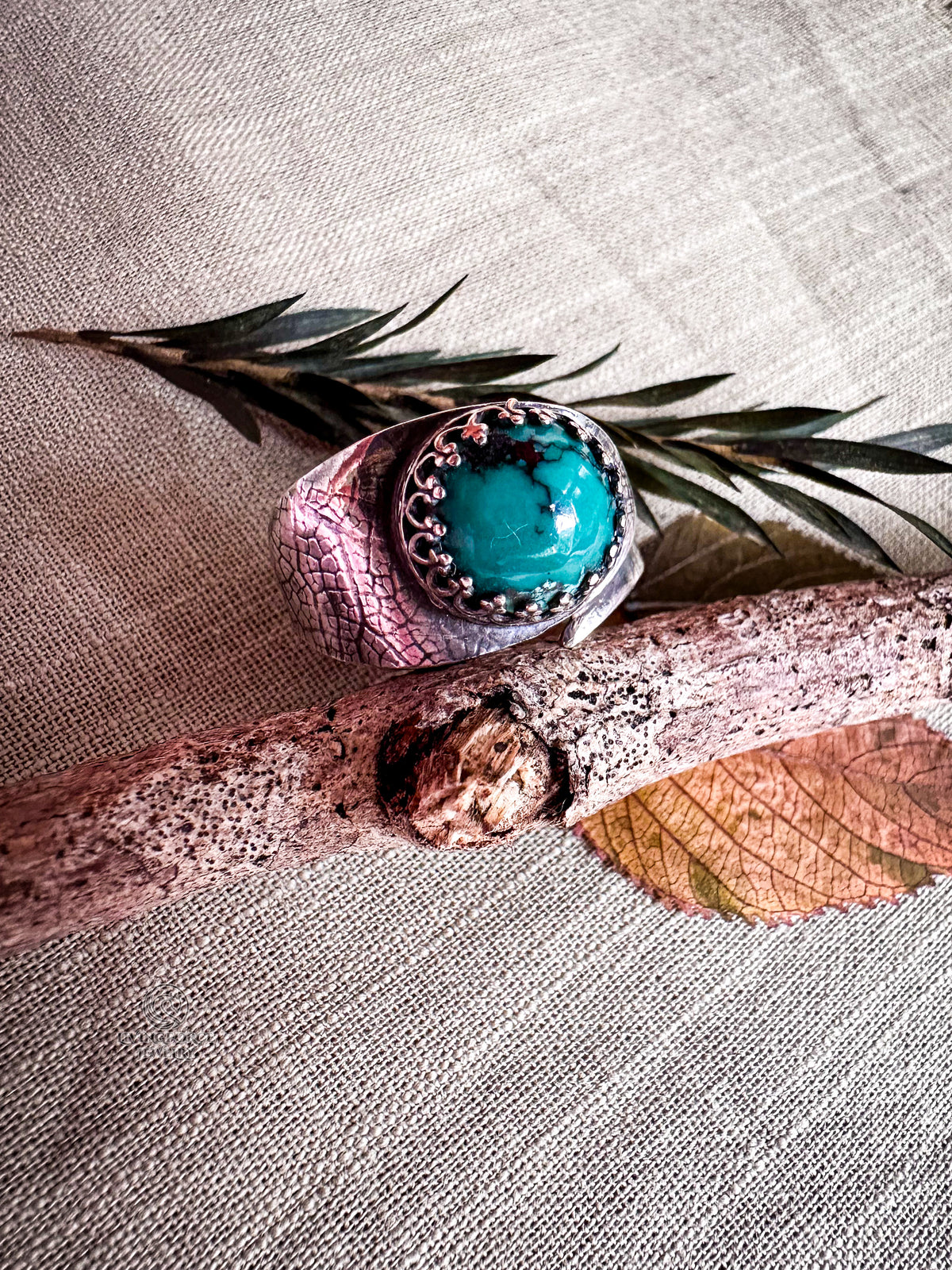 Where Land Meets Sea Ring- Turquoise in Sterling silver