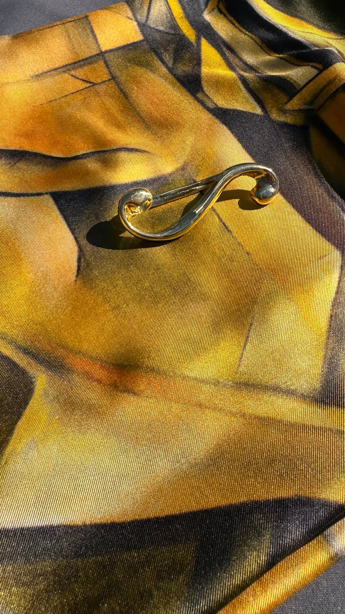 The Fermata Jewel — Solid Brass Scarf Jewel | Handcast for The Cellist Silk Scarf