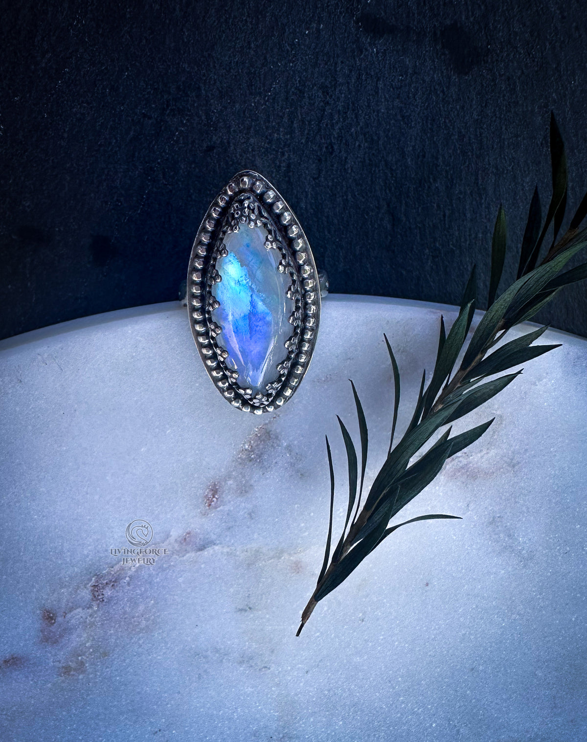 Moon Tide Moonstone Ring in Sterling Silver