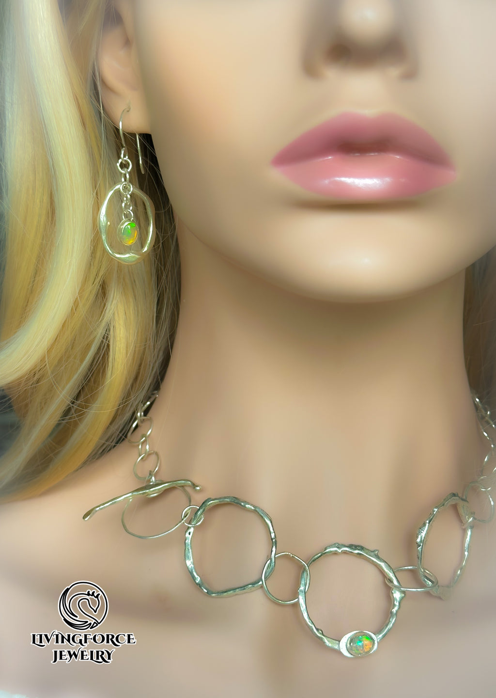 Ember Flow Set — Welo Opal Necklace & Earrings