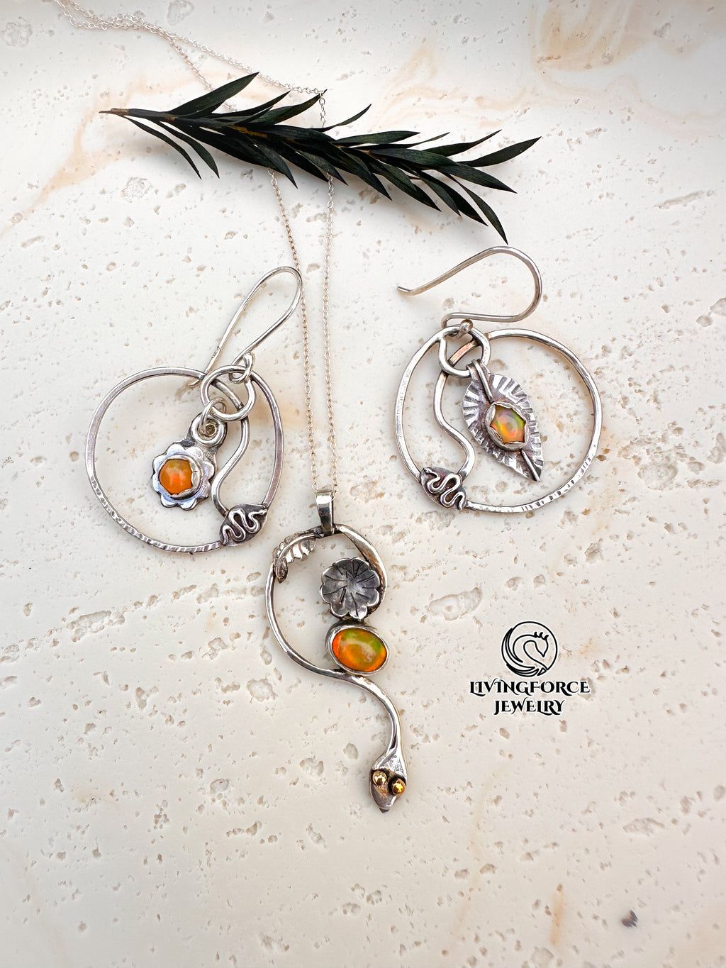 Whisper of Naga - Welo opal and Sterling silver Set