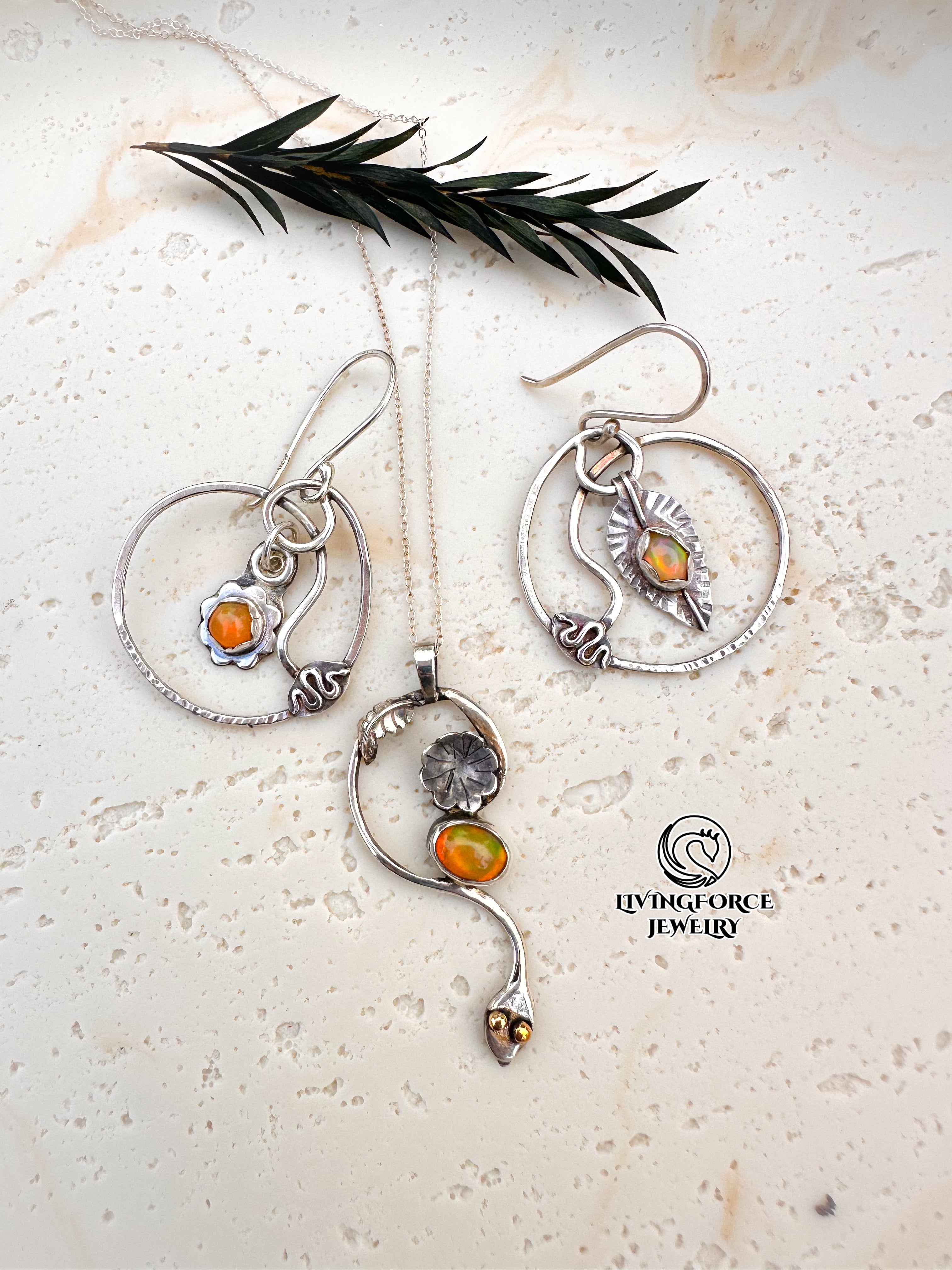 Whisper of Naga - Welo opal and Sterling silver Set