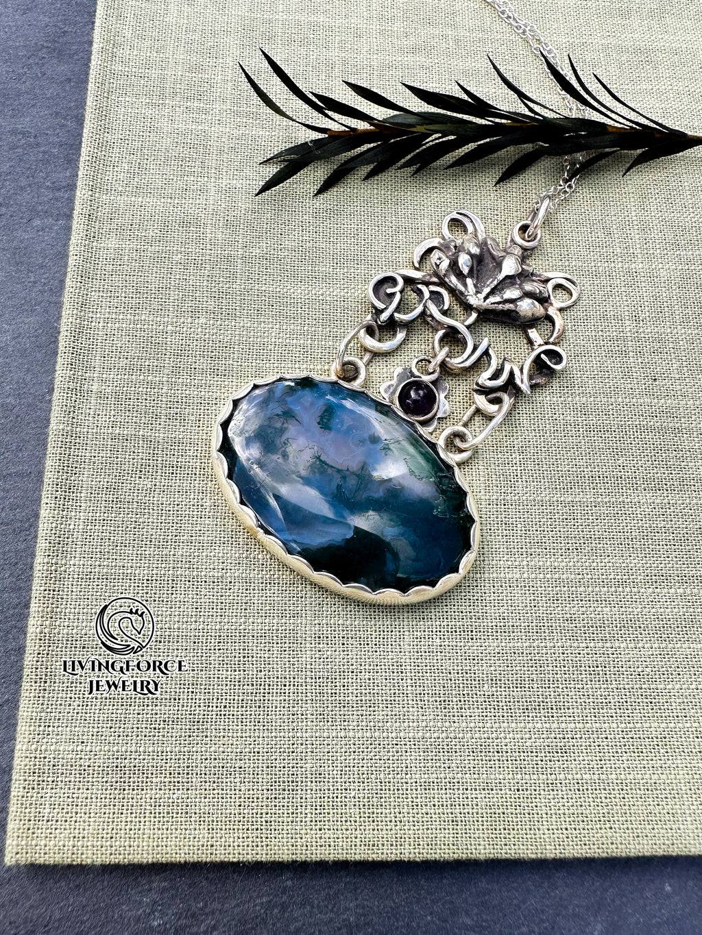 Spirit of Growth — Moss Agate & Amethyst Talisman