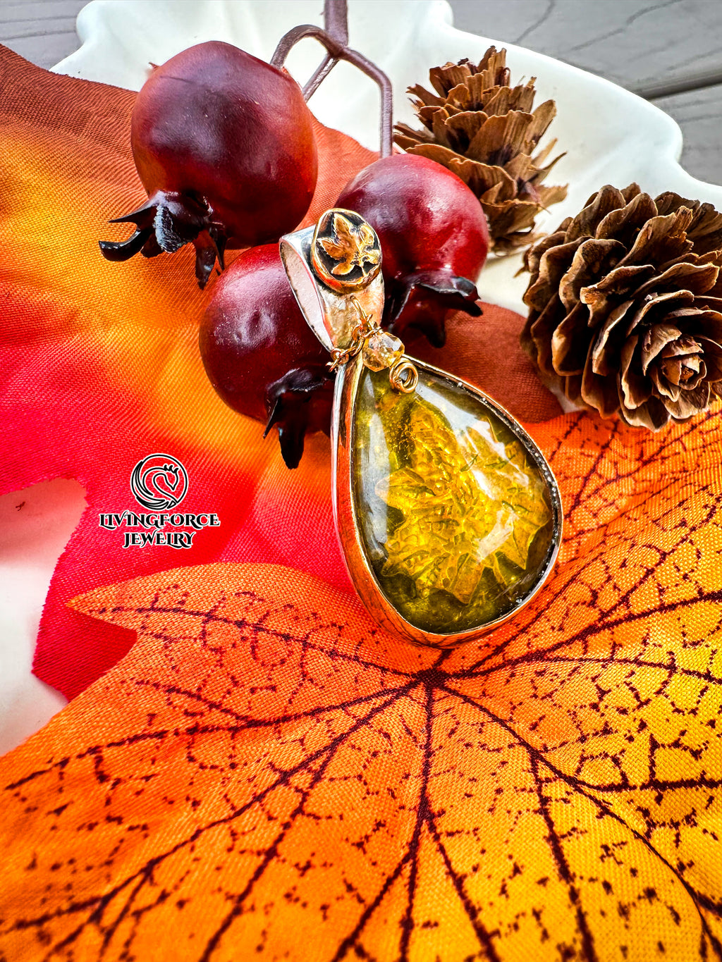 Autumn Rhapsody Talisman, Amber pendant