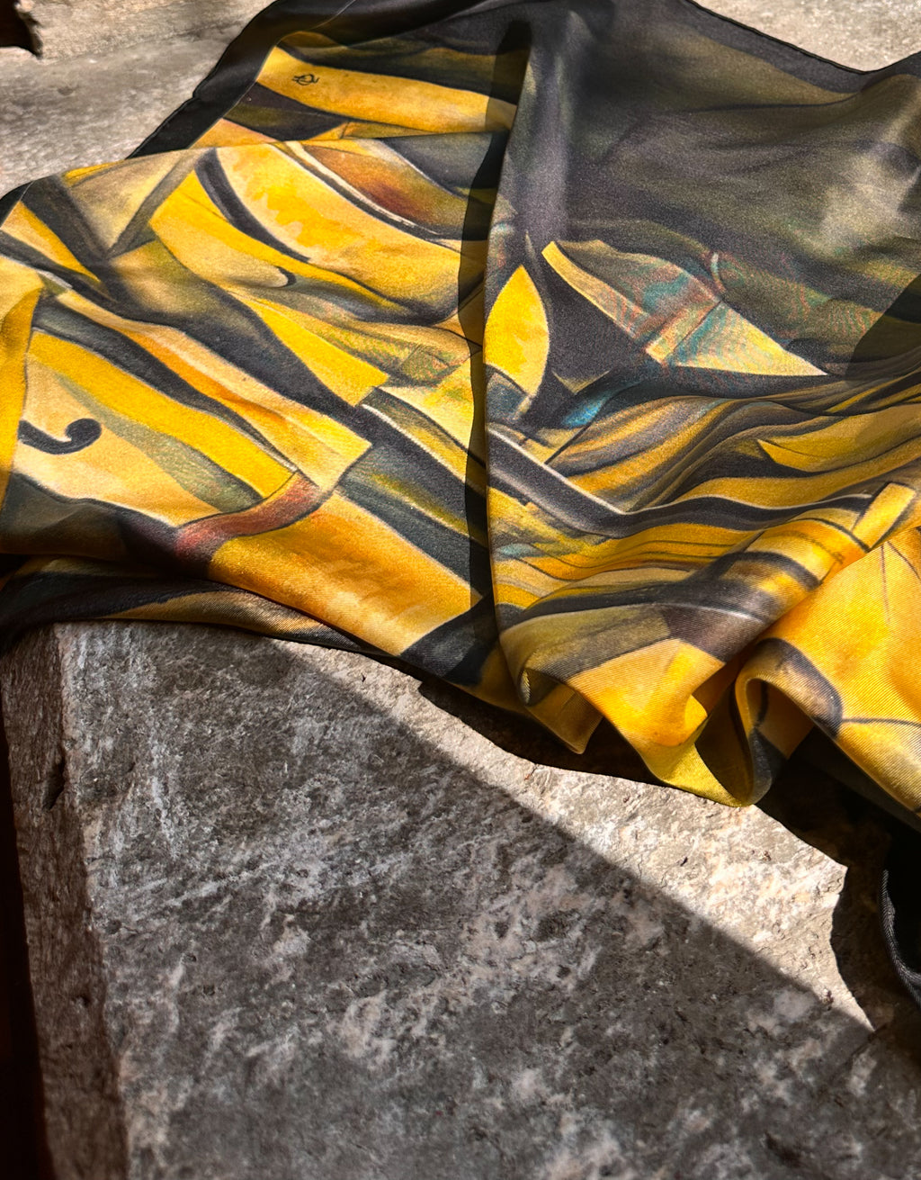 The Cellist — Limited Edition Silk Twill Scarf | Wearable Art