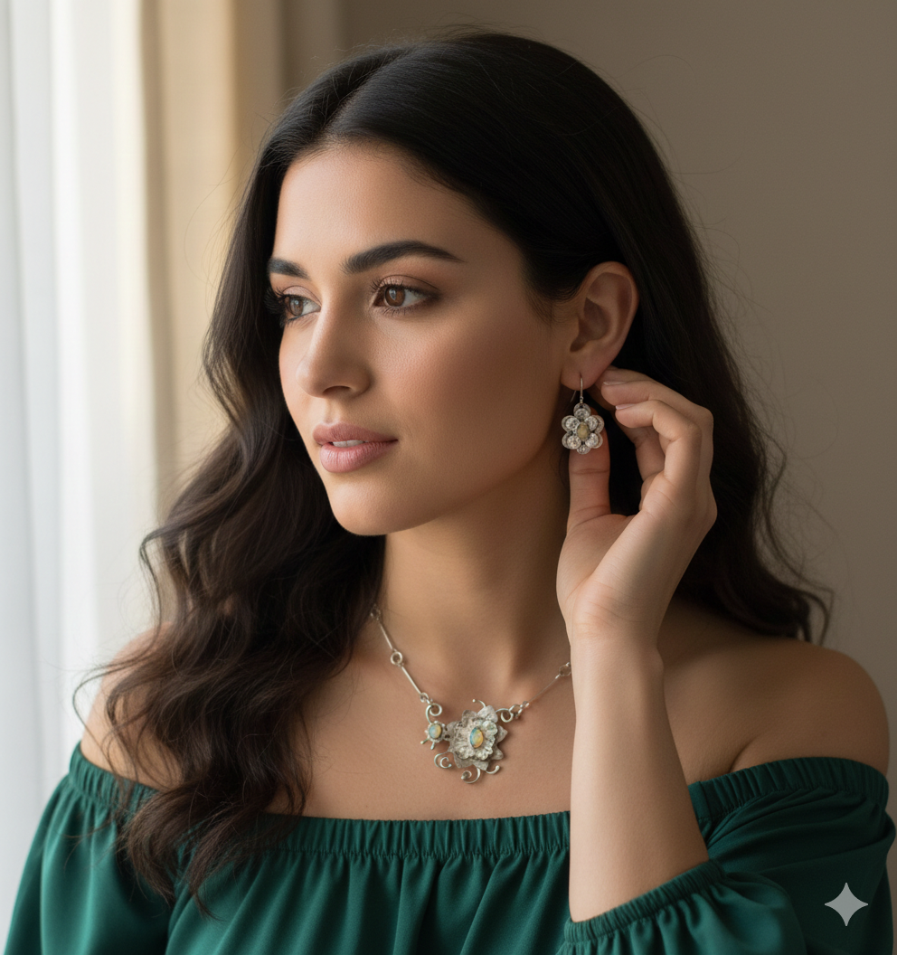 Bloomfire opal Necklace