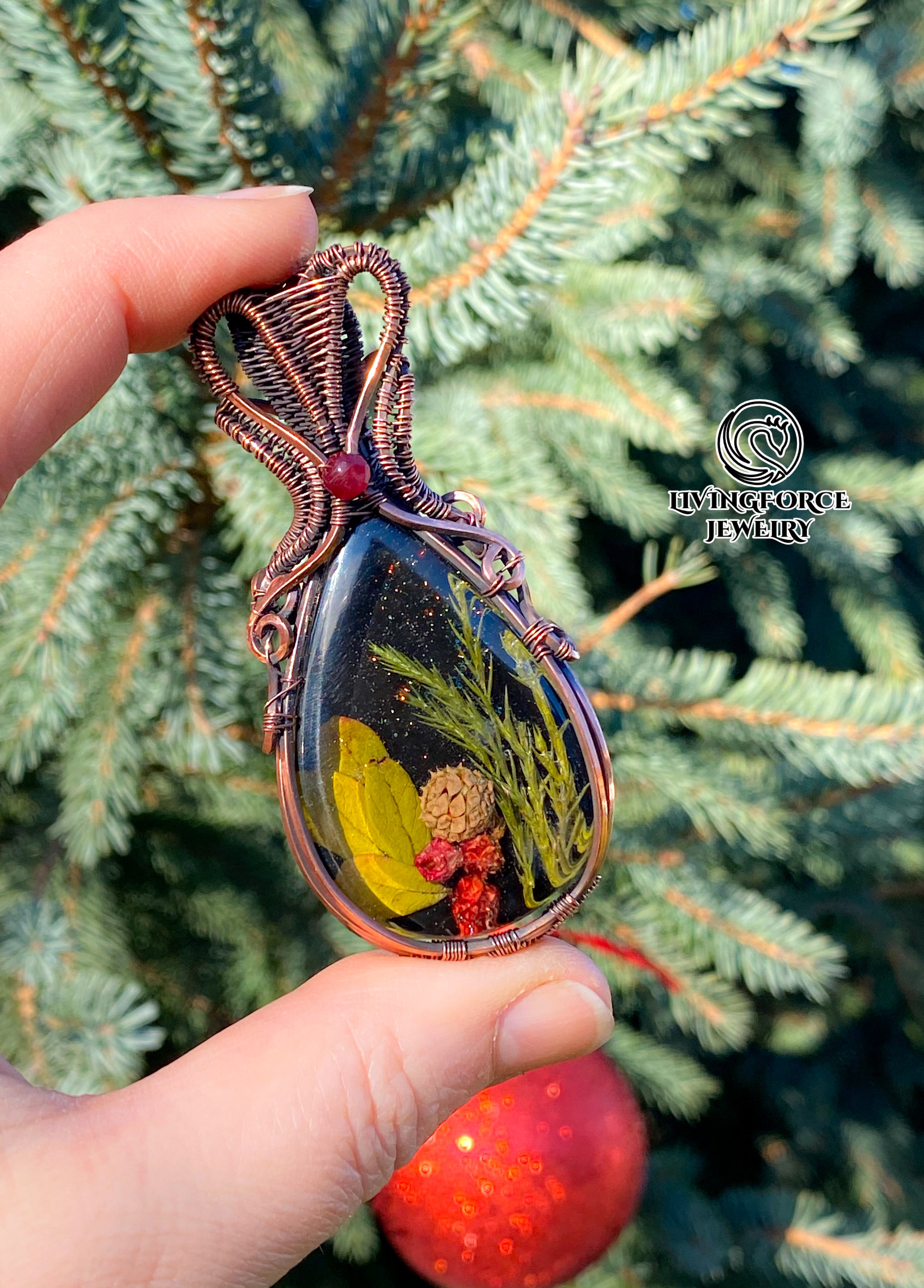 Noel Talisman, Epoxy Resin & Ruby Pendant