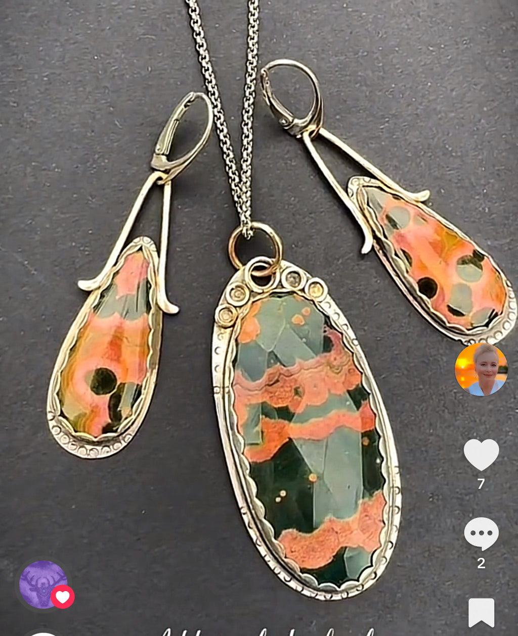 Verde Rosa — Ocean Jasper Talisman Set