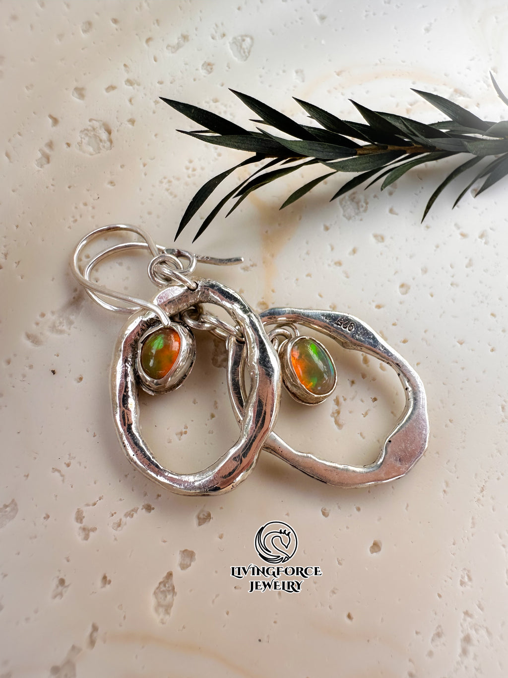 Ember Flow Set — Welo Opal Necklace & Earrings