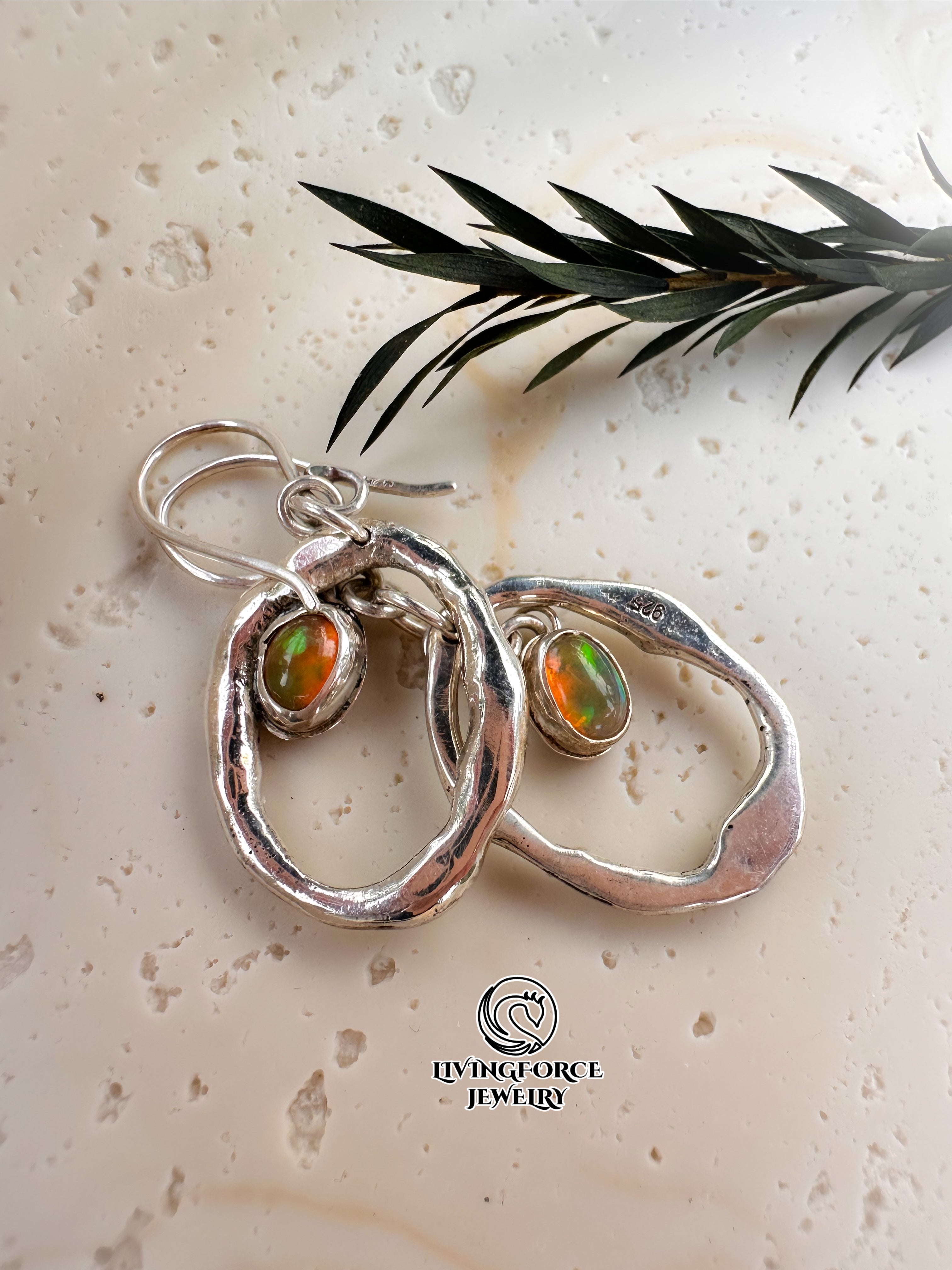 Ember Flow Set — Welo Opal Necklace & Earrings