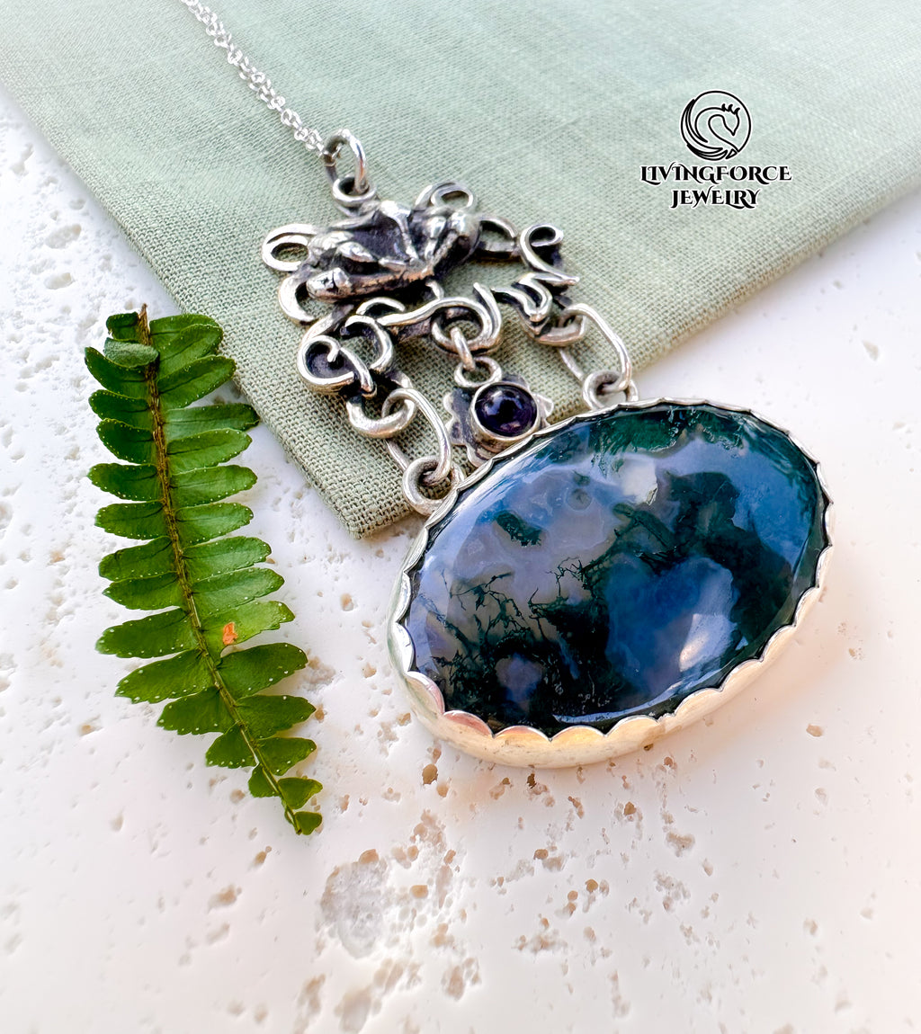 Spirit of Growth — Moss Agate & Amethyst Talisman