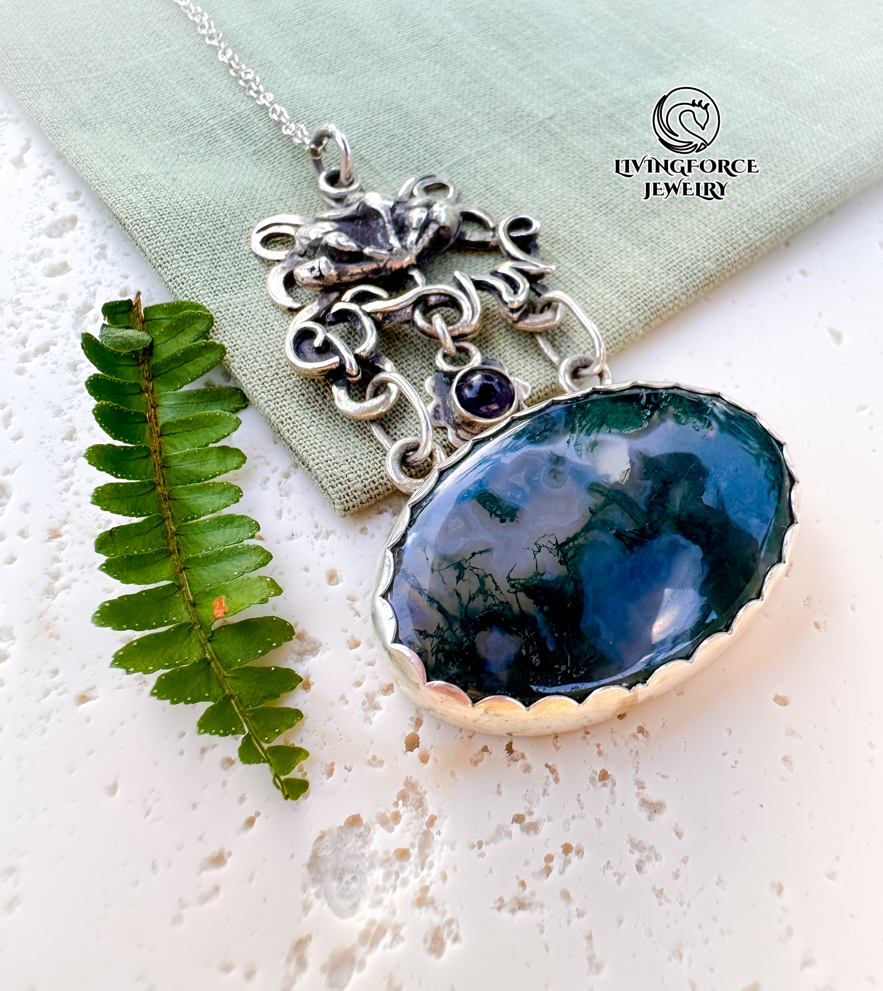 Spirit of Growth — Moss Agate & Amethyst Talisman