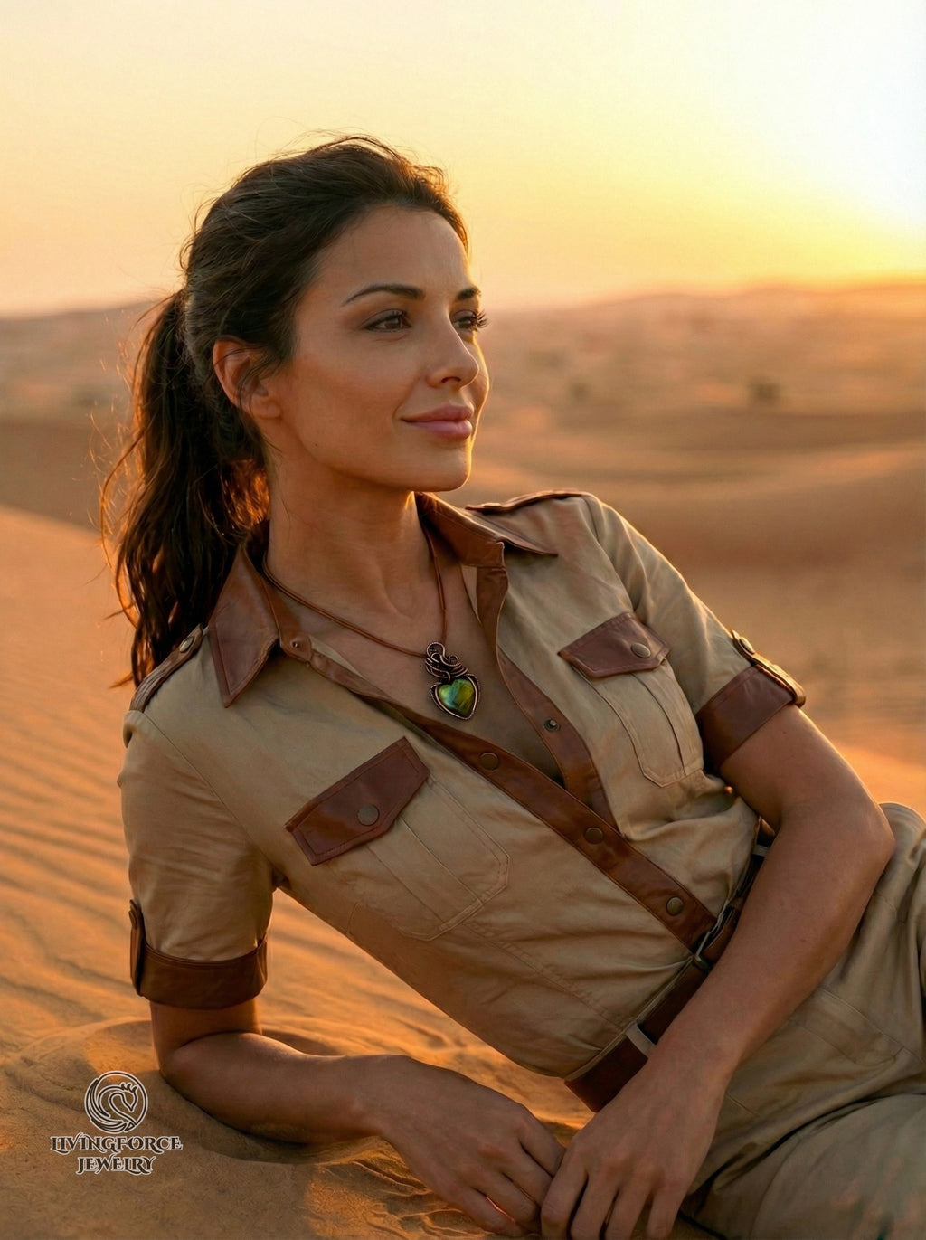 Ariel Talisman, Labradorite Heart Pendant in Copper