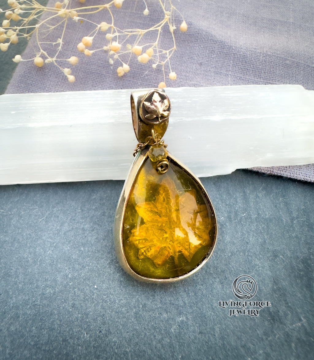 Autumn Rhapsody Talisman, Amber pendant