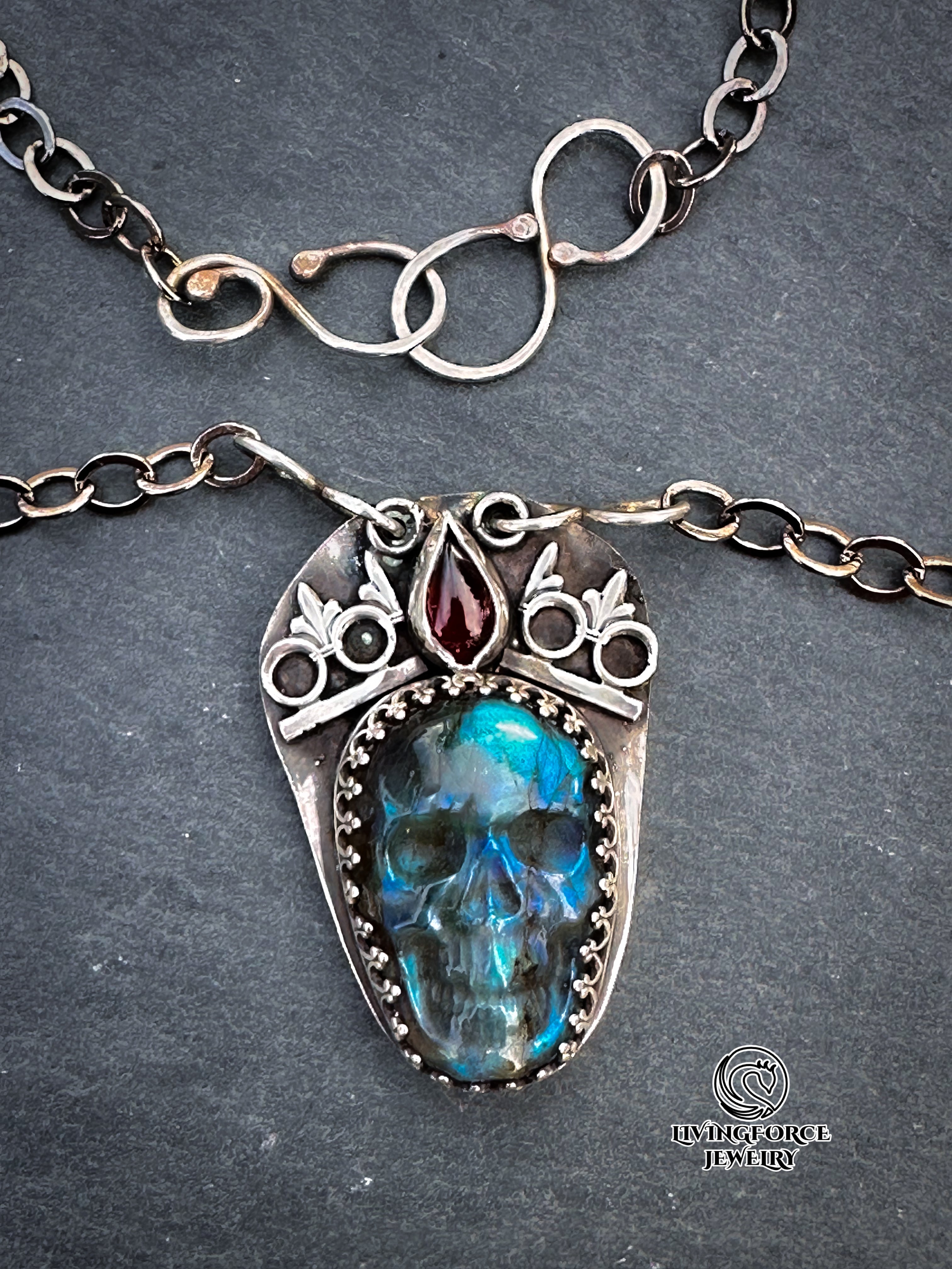 Phantom Reign Talisman, carved labradorite pendant