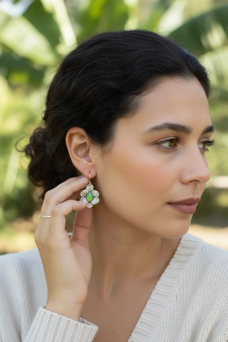 Bloomfire Opal Earrings