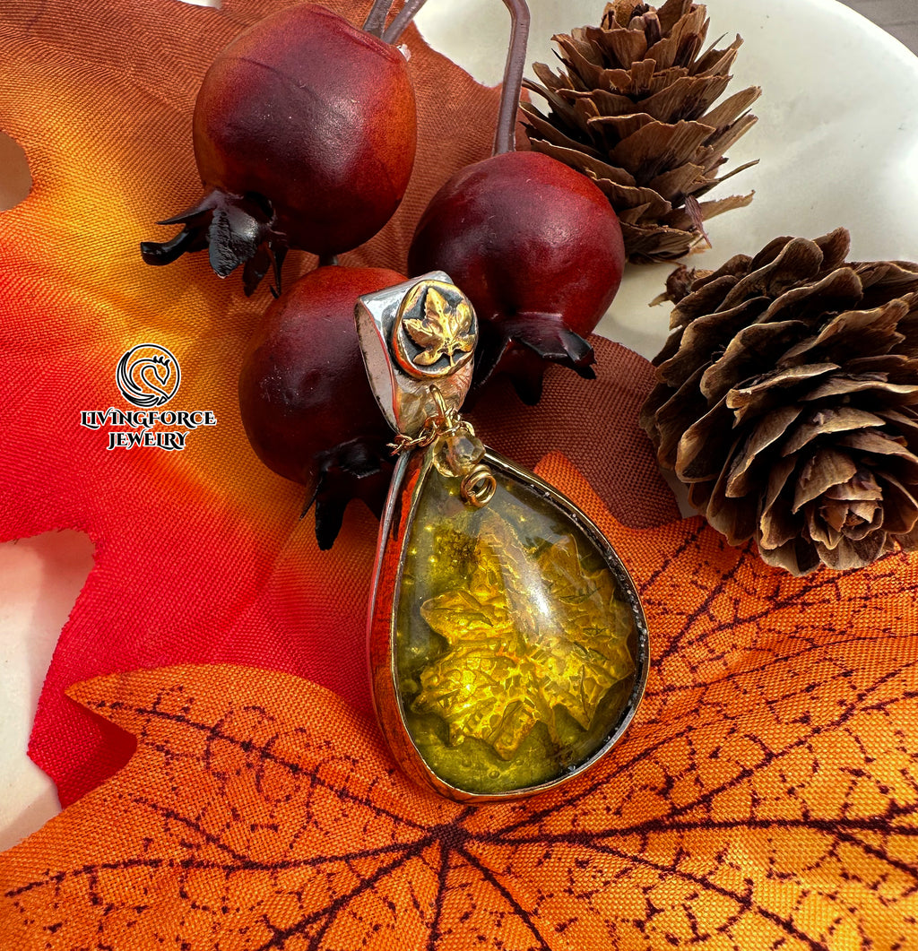 Autumn Rhapsody Talisman, Amber pendant
