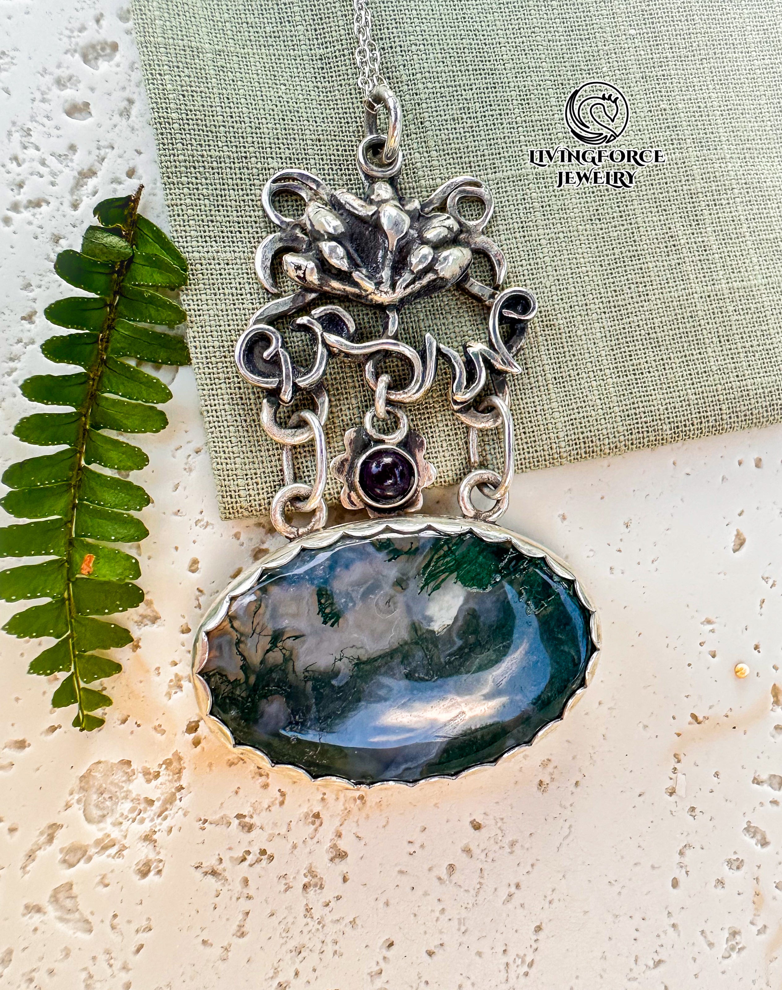 Spirit of Growth — Moss Agate & Amethyst Talisman