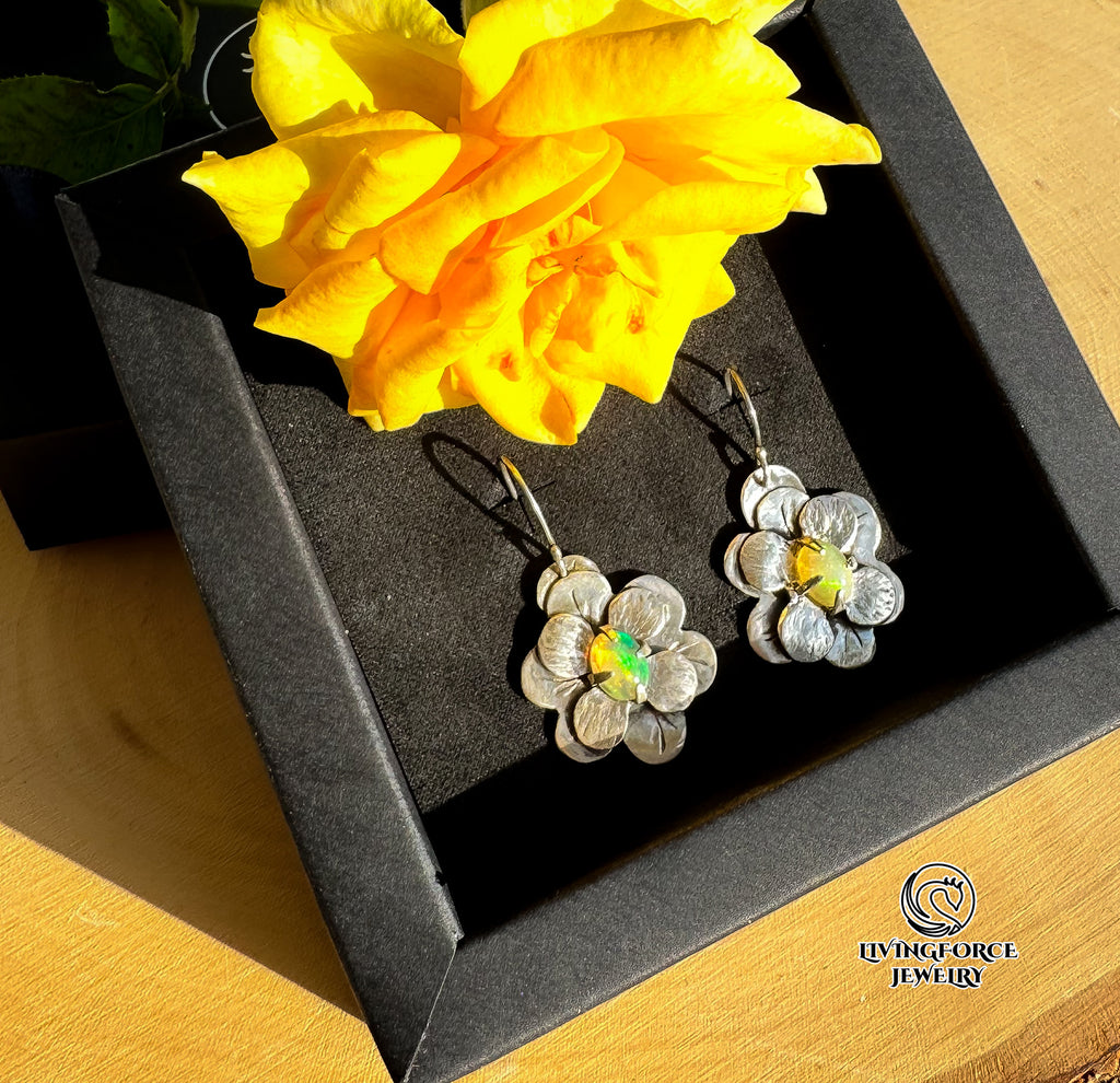 Bloomfire Opal Earrings