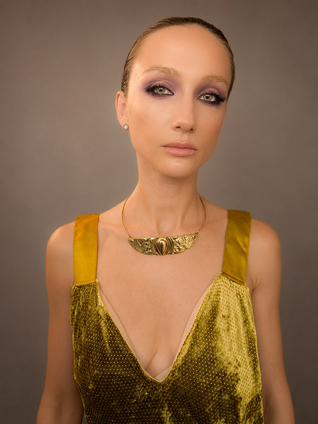 Molten Silence Brass Statement Collar Necklace