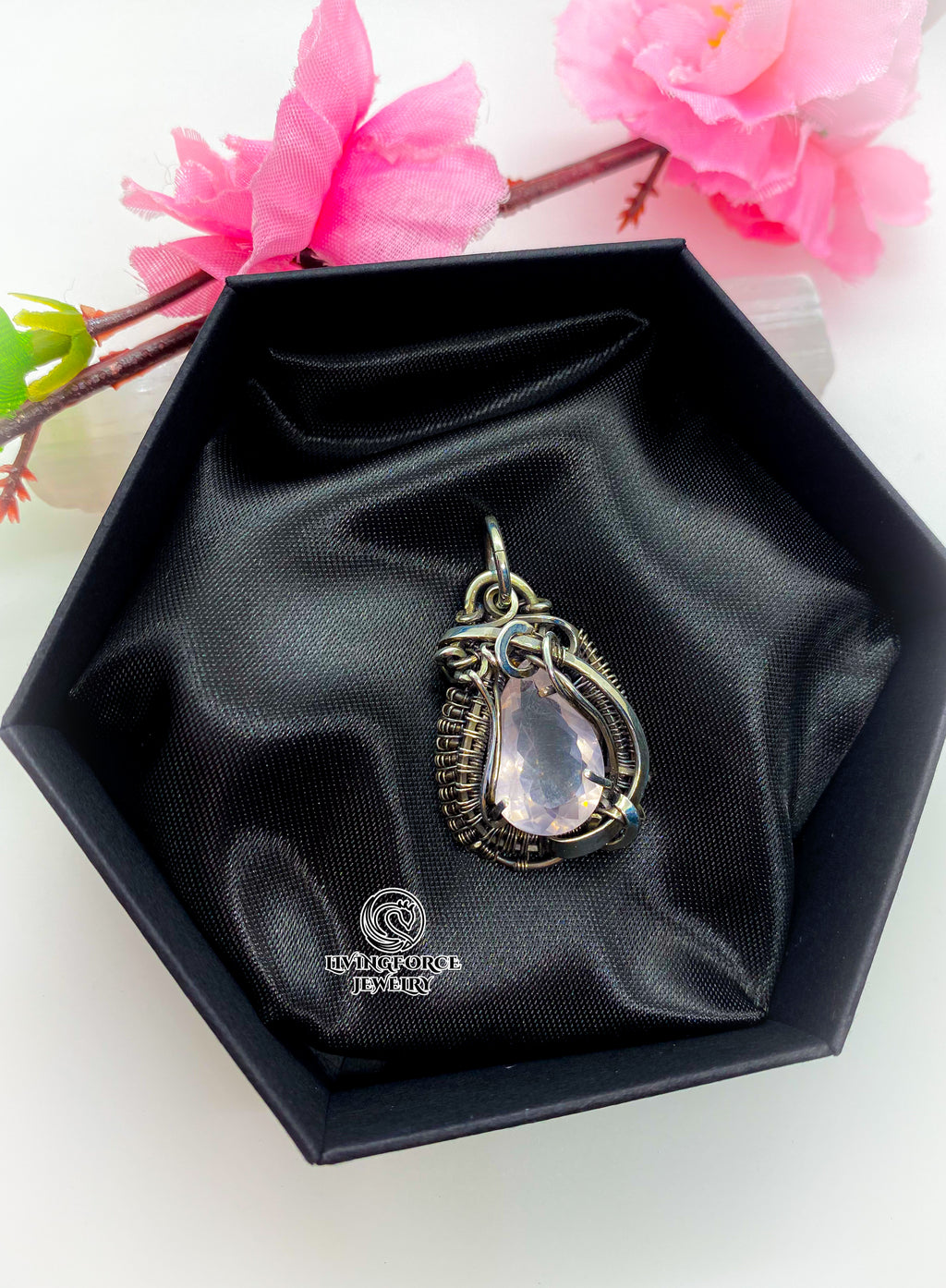 Eden- Faceted Rose Quartz in Sterling Silver