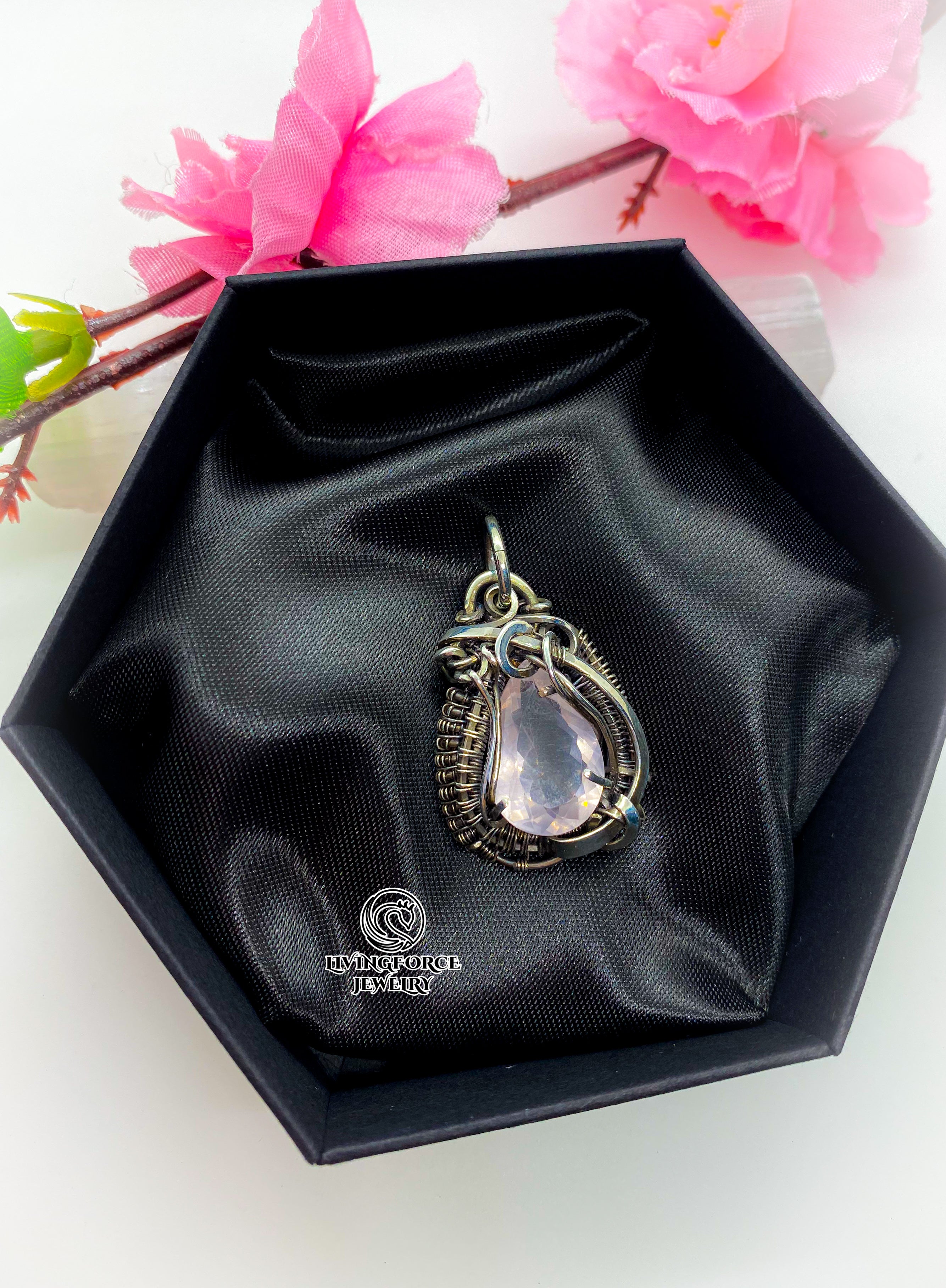 Eden- Faceted Rose Quartz in Sterling Silver