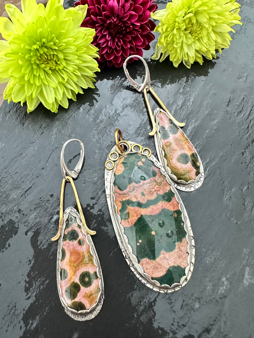 Verde Rosa — Ocean Jasper Talisman Set