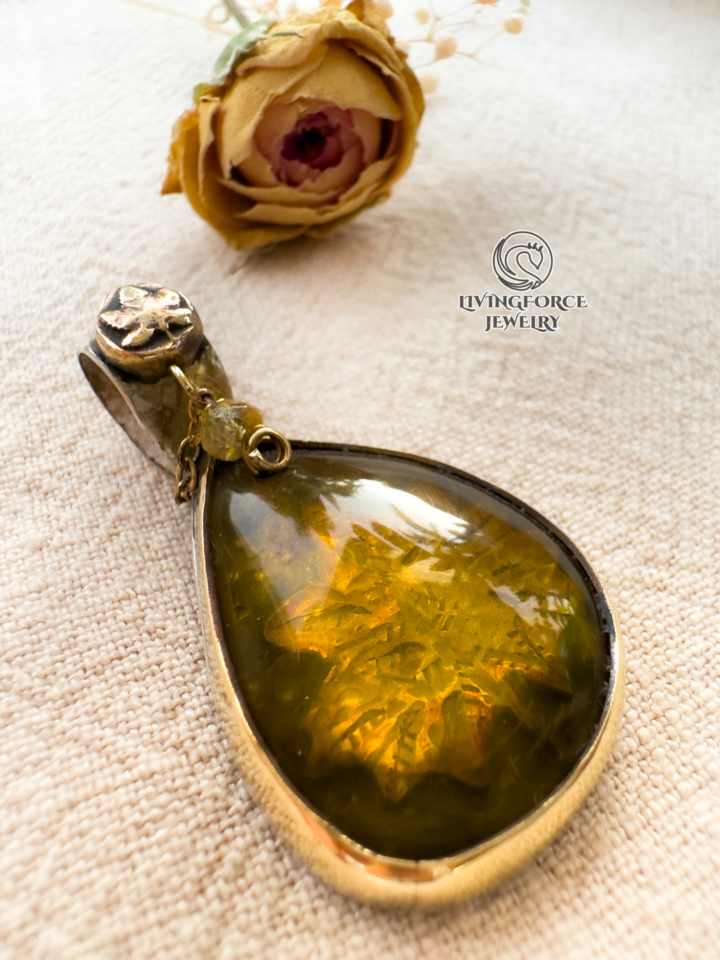 Autumn Rhapsody Talisman, Amber pendant