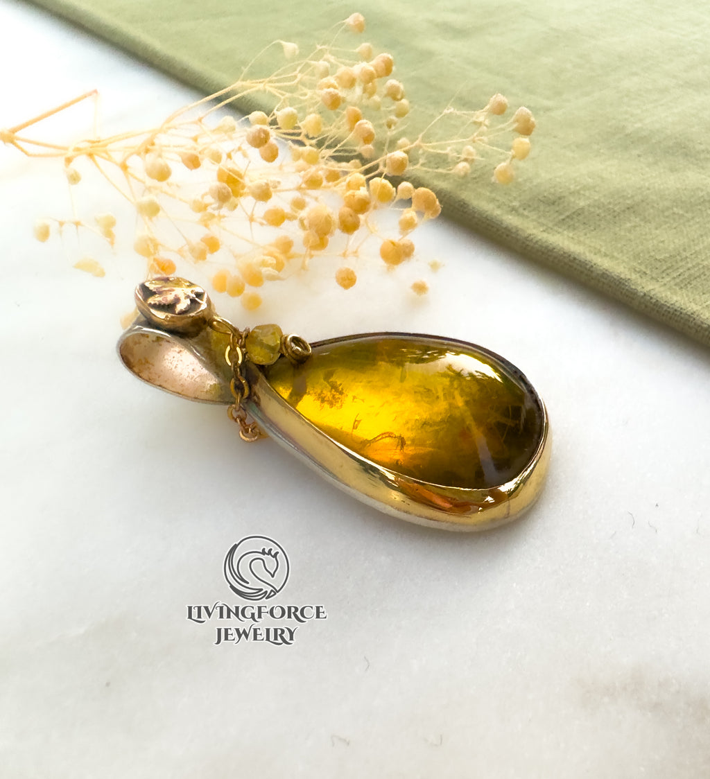 Autumn Rhapsody Talisman, Amber pendant