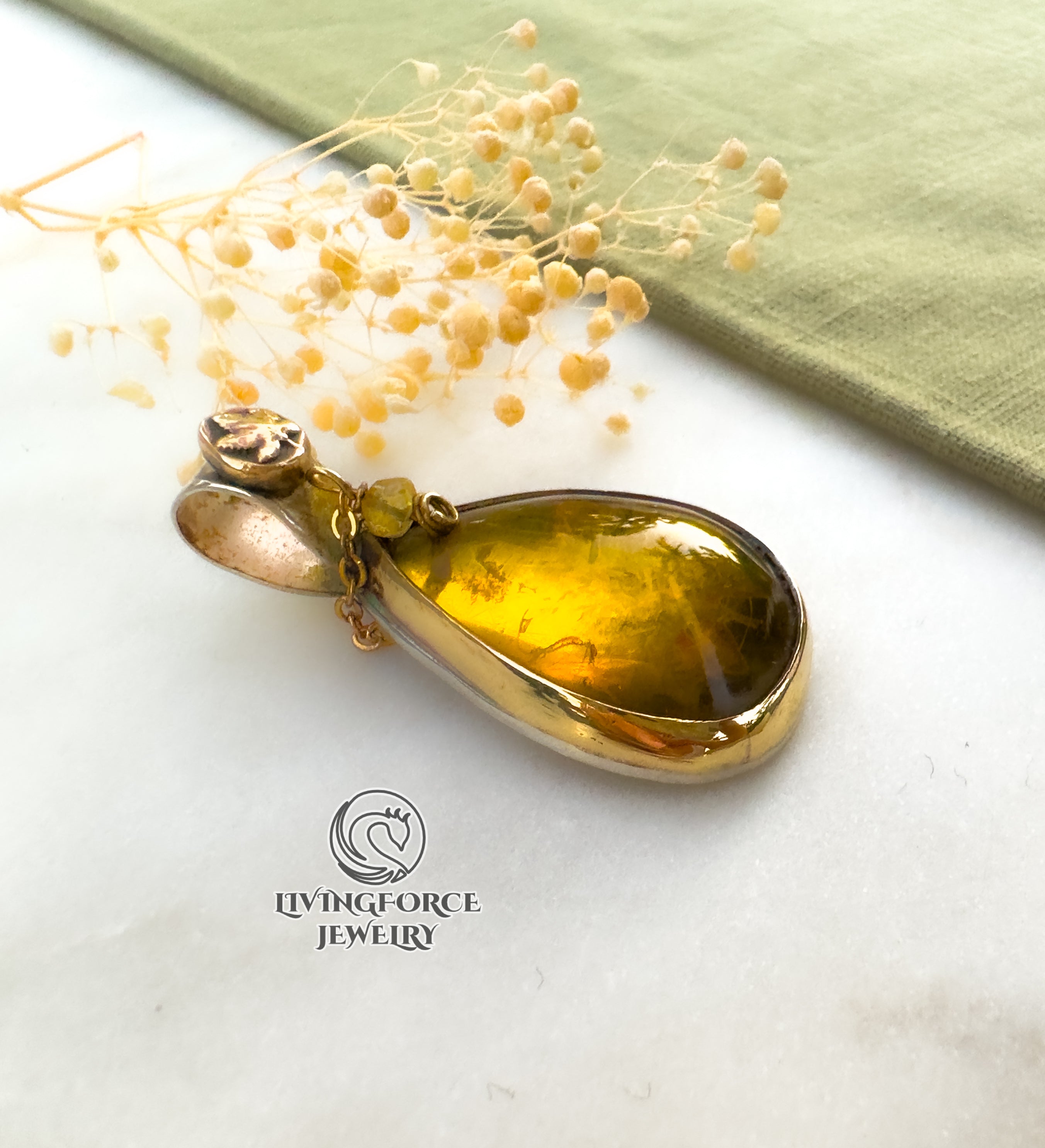 Autumn Rhapsody Talisman, Amber pendant