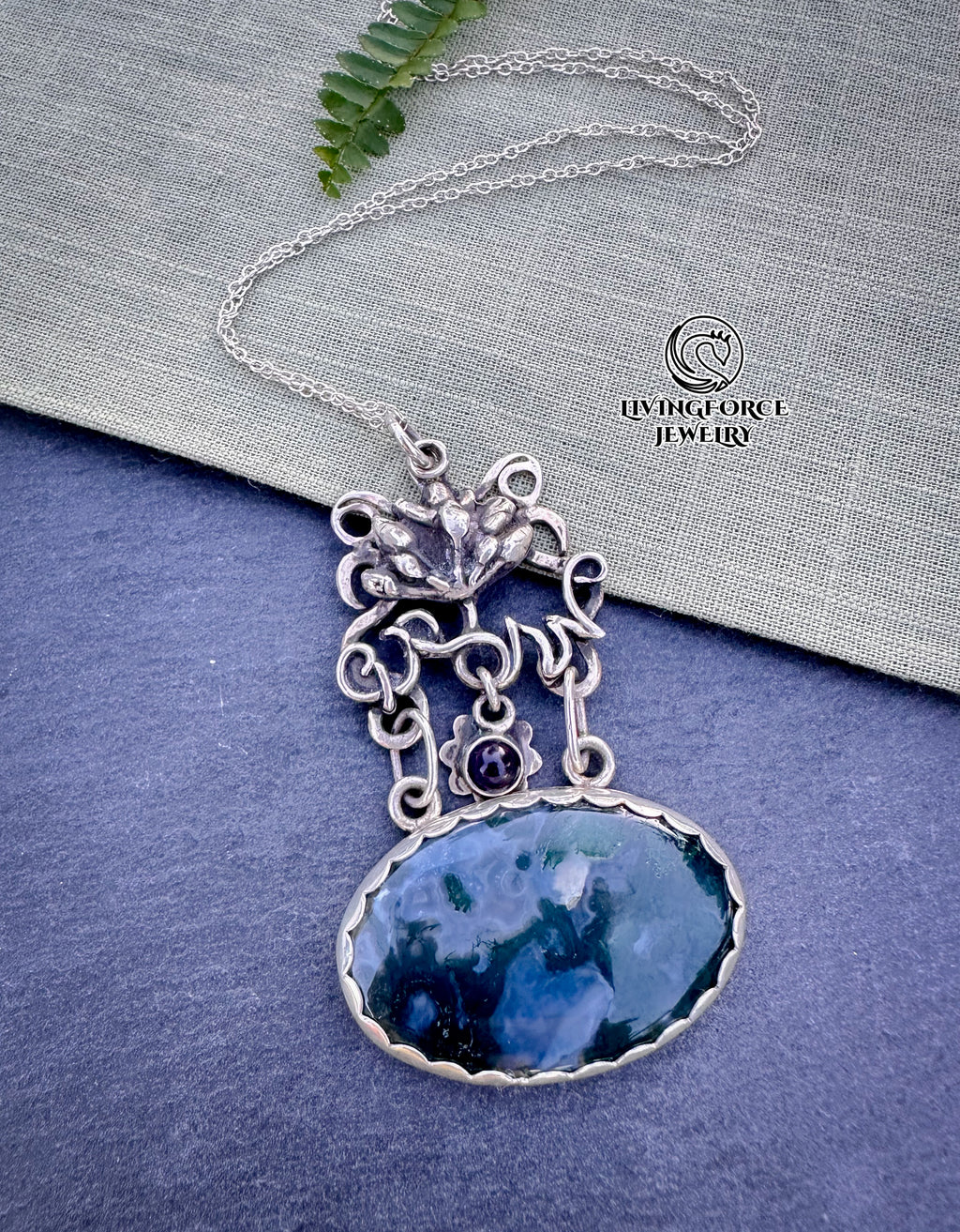 Spirit of Growth — Moss Agate & Amethyst Talisman