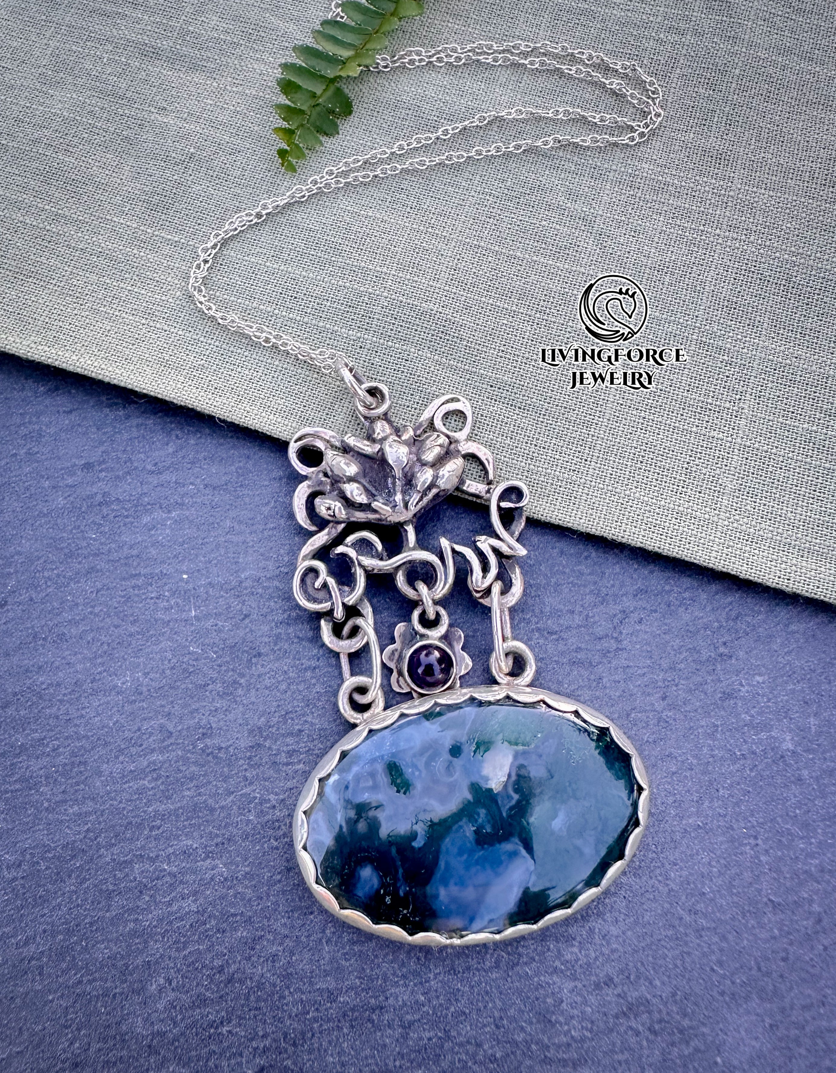 Spirit of Growth — Moss Agate & Amethyst Talisman