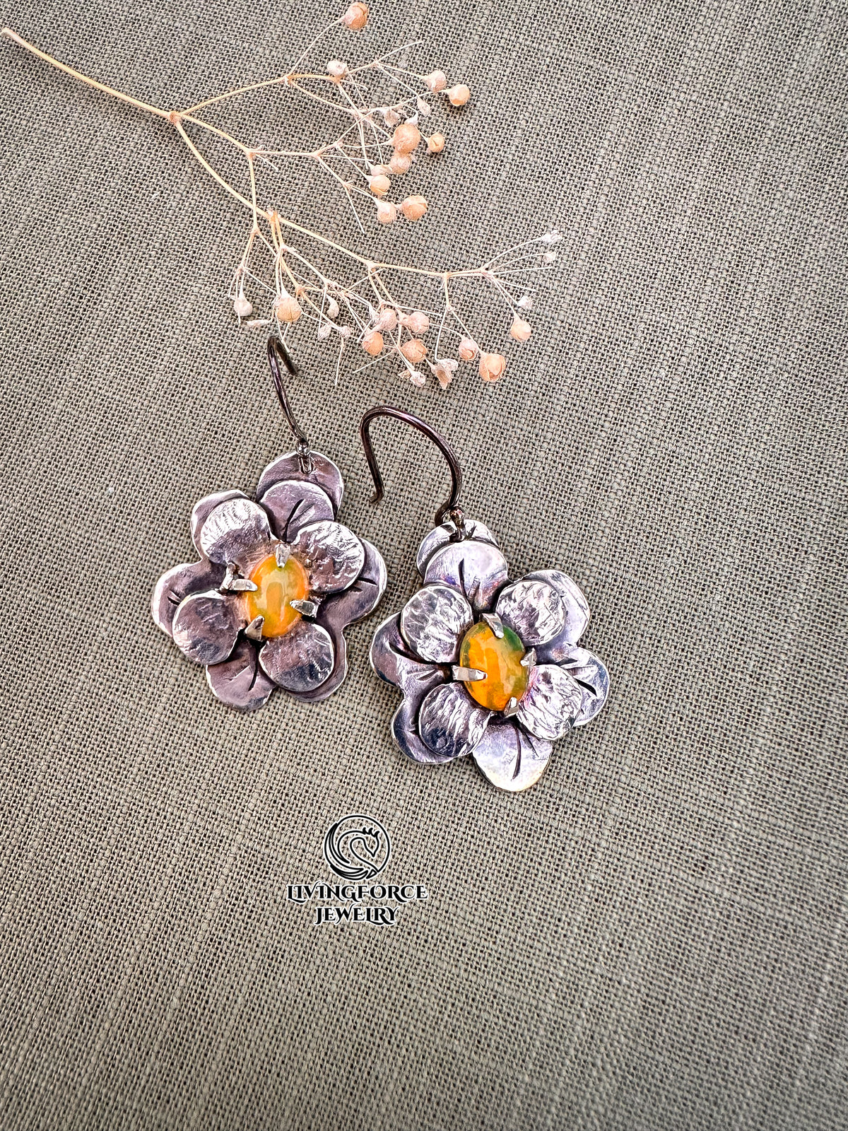 Bloomfire Opal Earrings