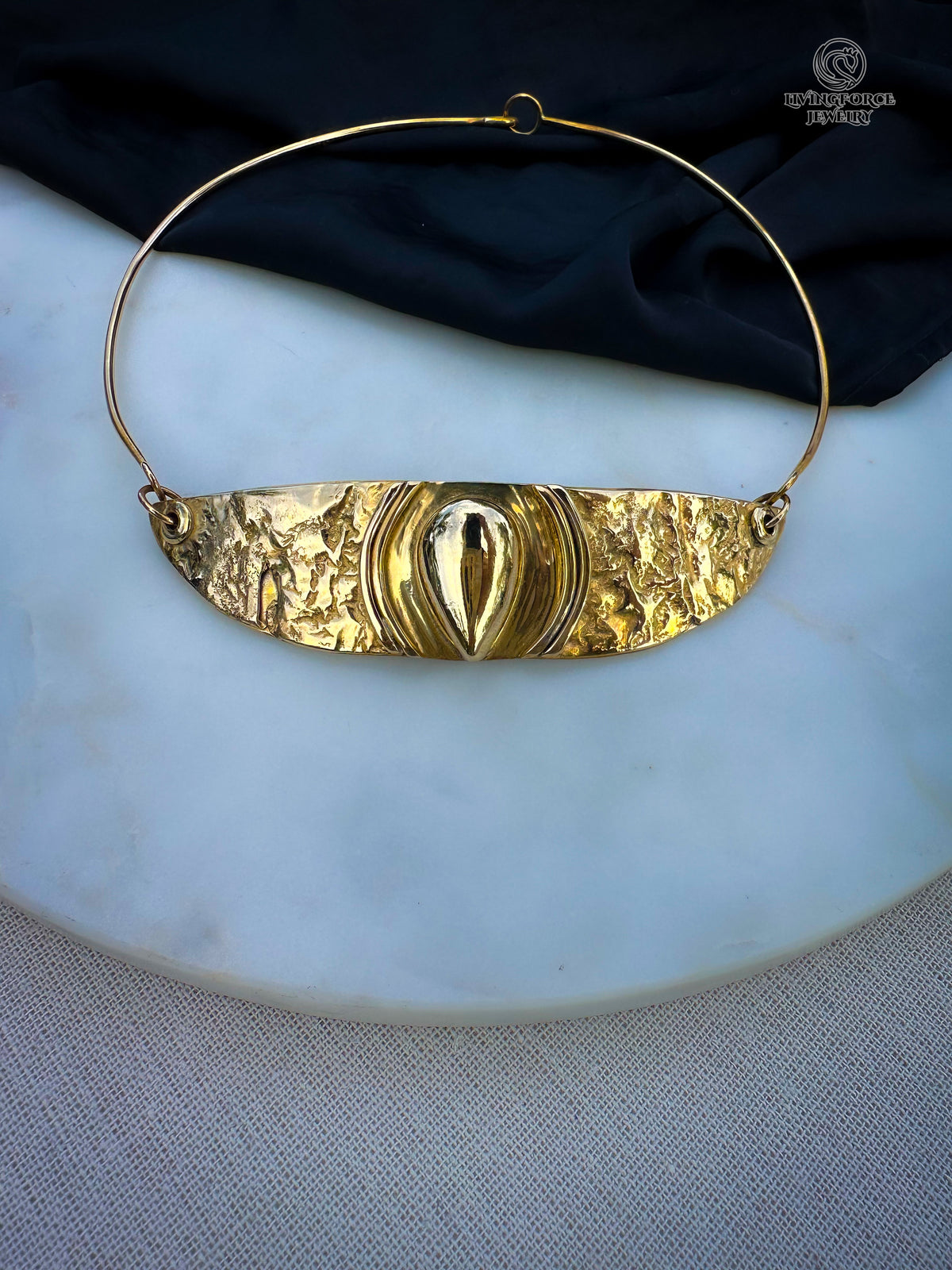 Molten Silence Brass Statement Collar Necklace