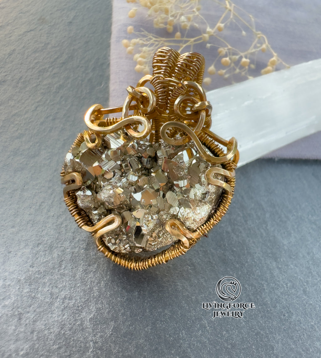 Ziva Talisman- Purite in Golden Brass