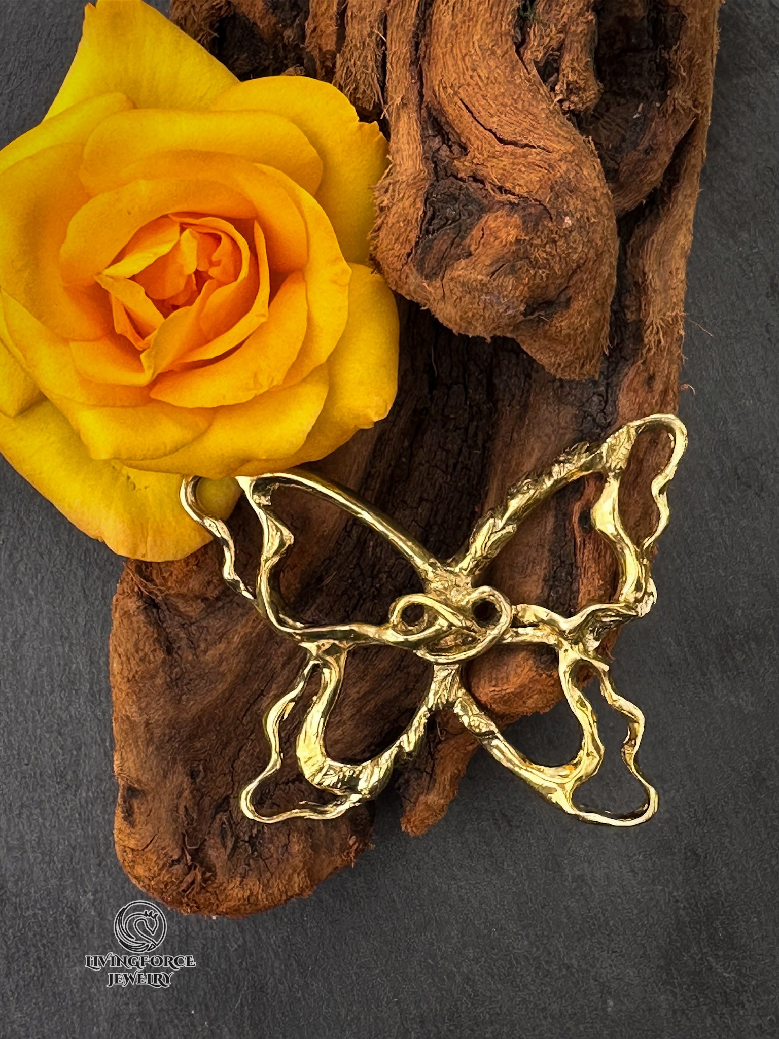 The Butterfly Jewel — Solid Brass | Handcast Scarf Jewel for The Butterfly Silk Scarf