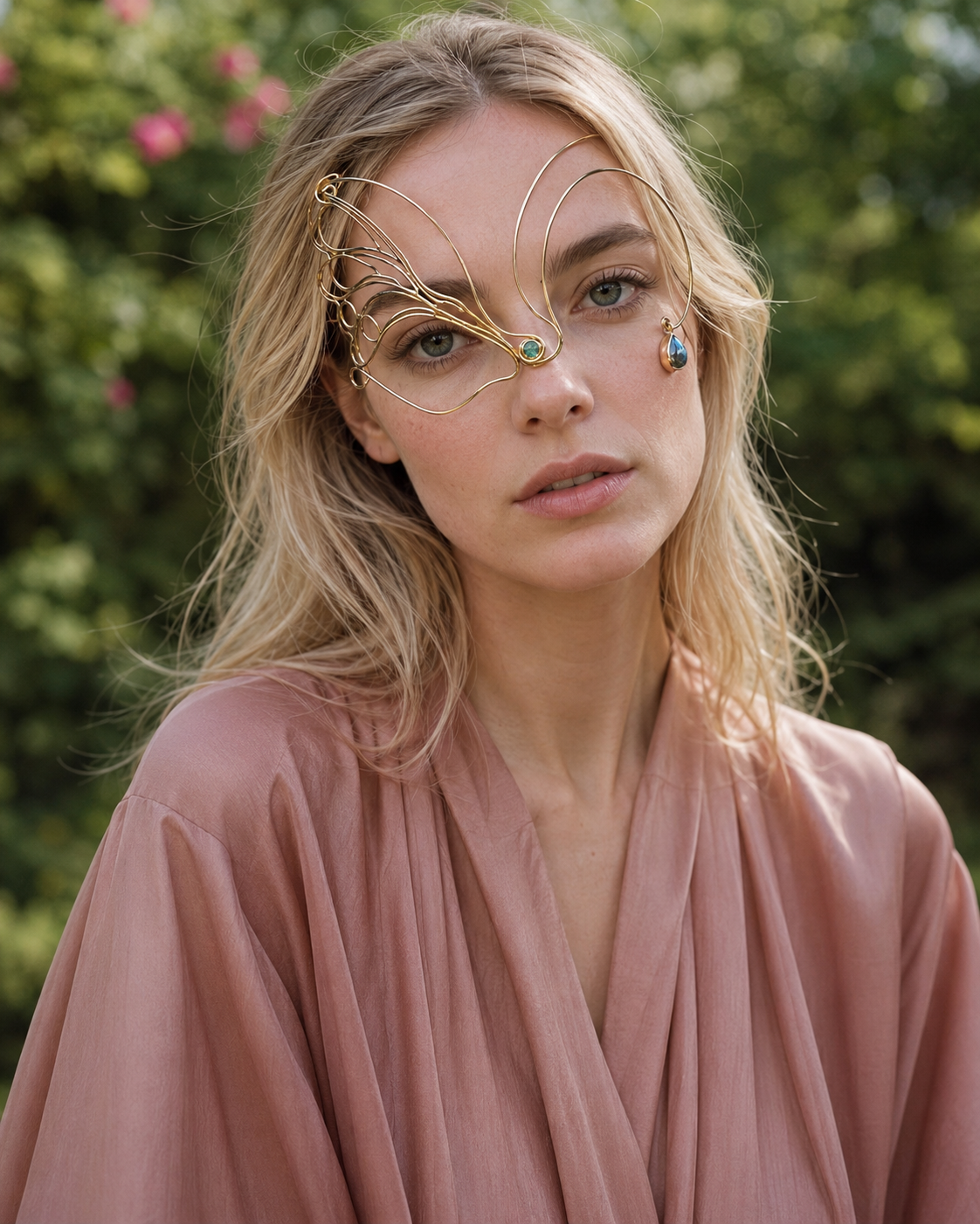 Metamorphosis Butterfly Face Jewelry — One-of-a-Kind Brass Wearable Art