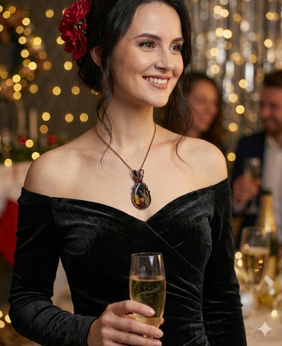 Noel Talisman, Epoxy Resin & Ruby Pendant