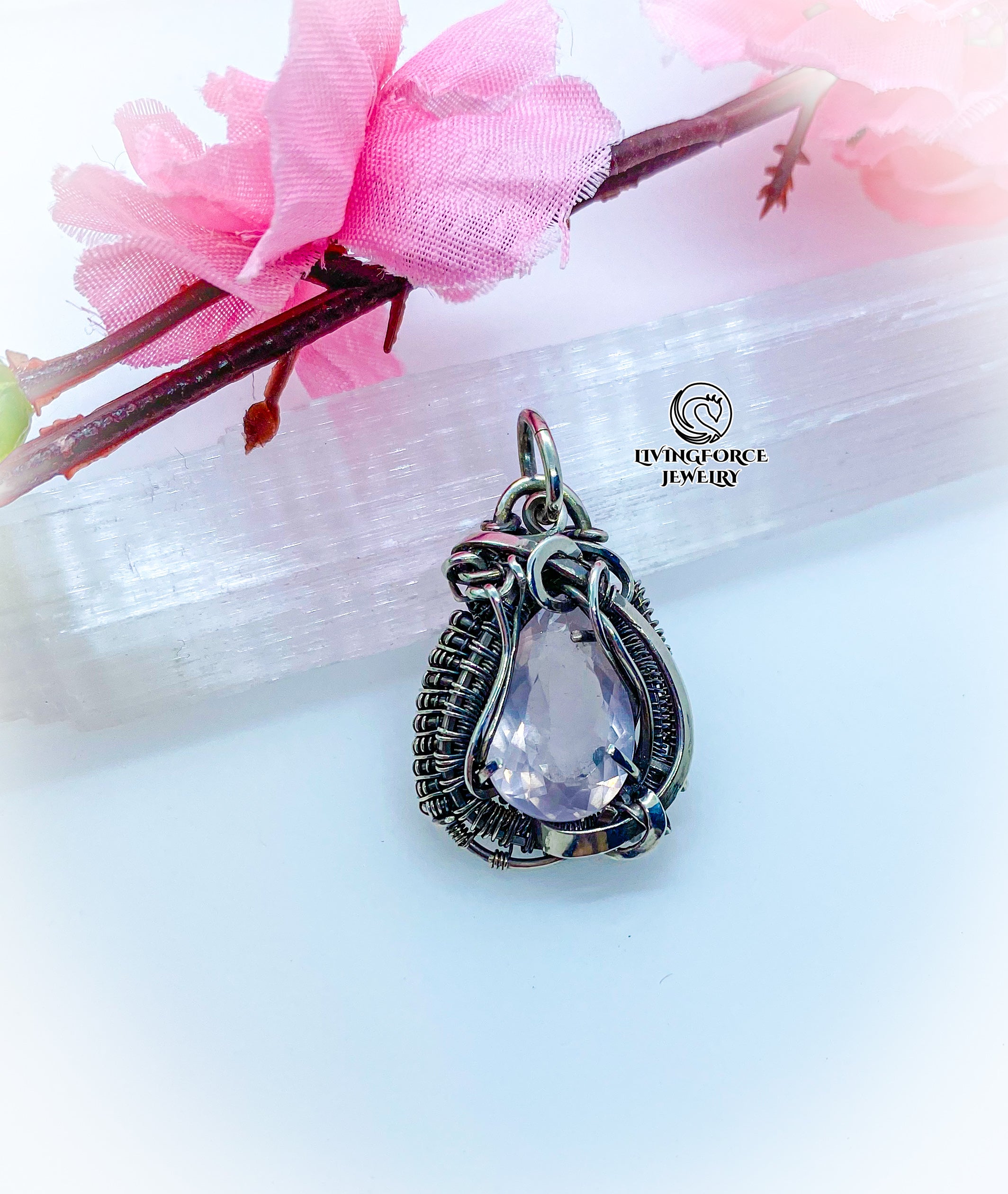 Eden- Faceted Rose Quartz in Sterling Silver