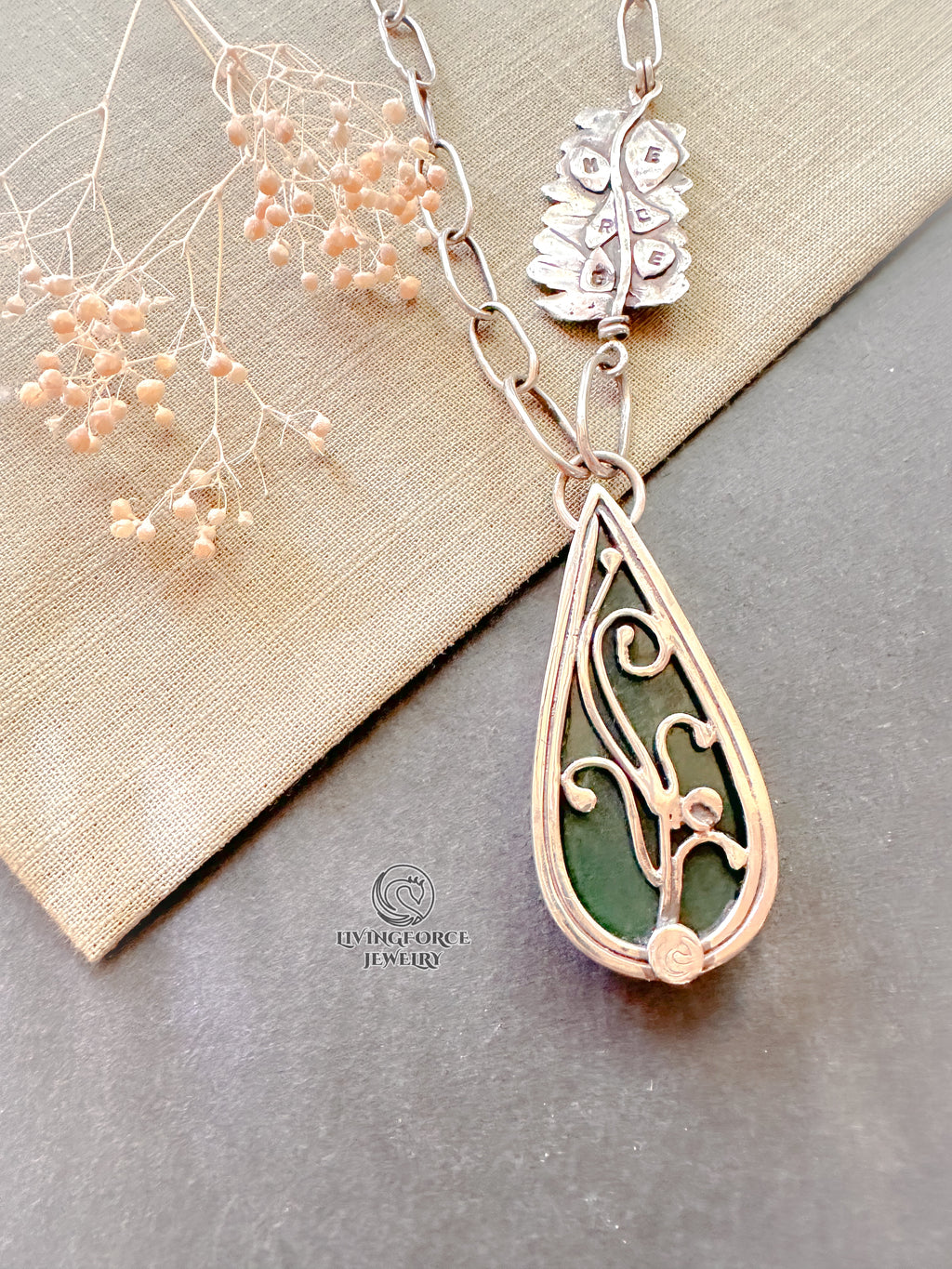 Emerge Talisman- Jade, Sterling Silver, Fine Silver