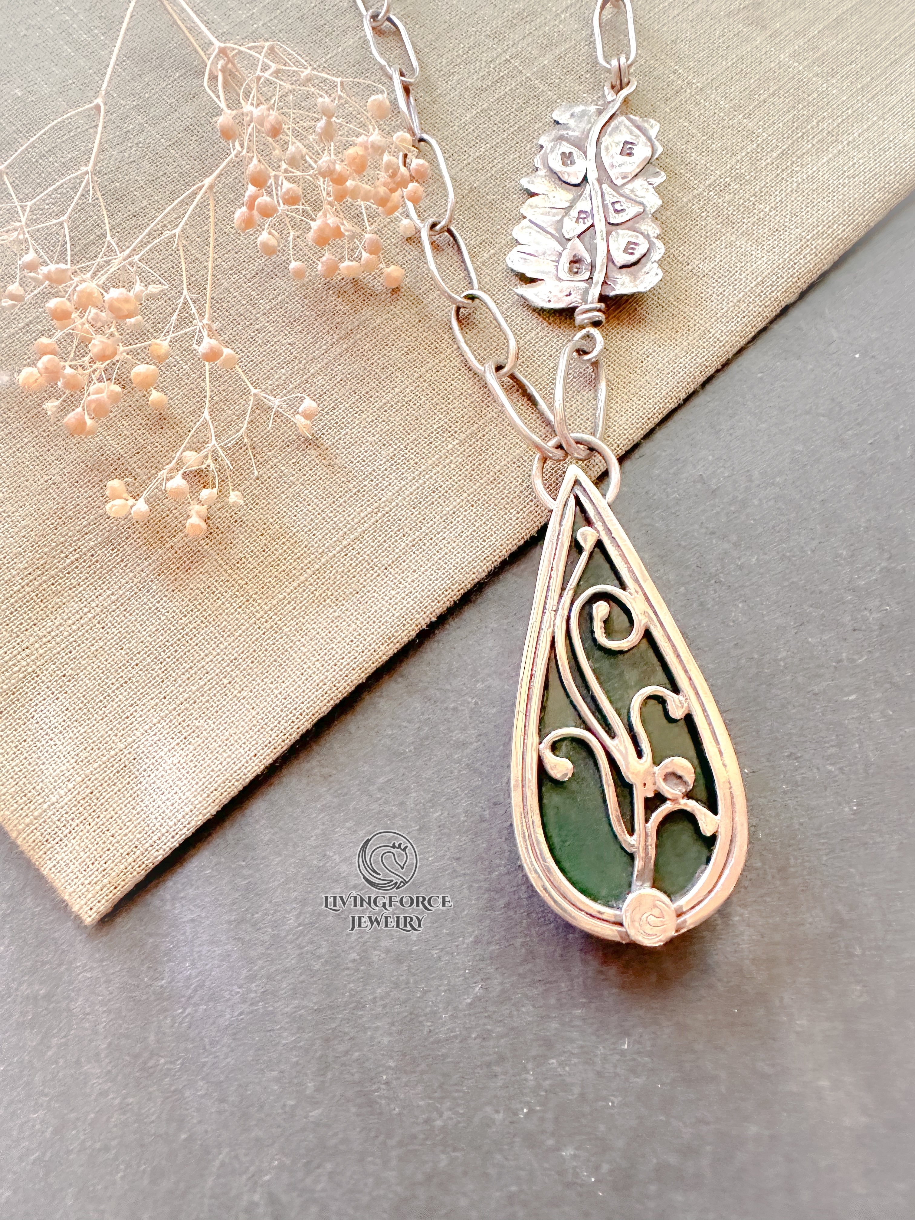 Emerge Talisman- Jade, Sterling Silver, Fine Silver