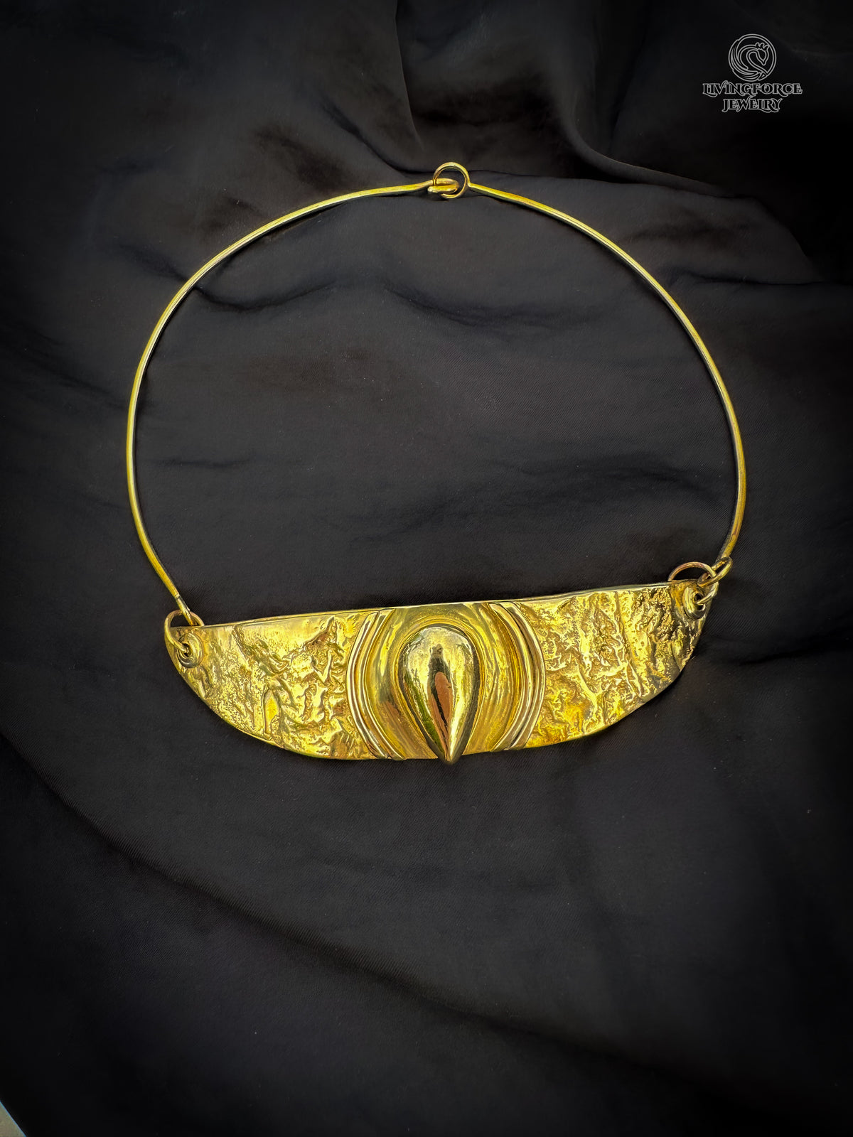 Molten Silence Brass Statement Collar Necklace