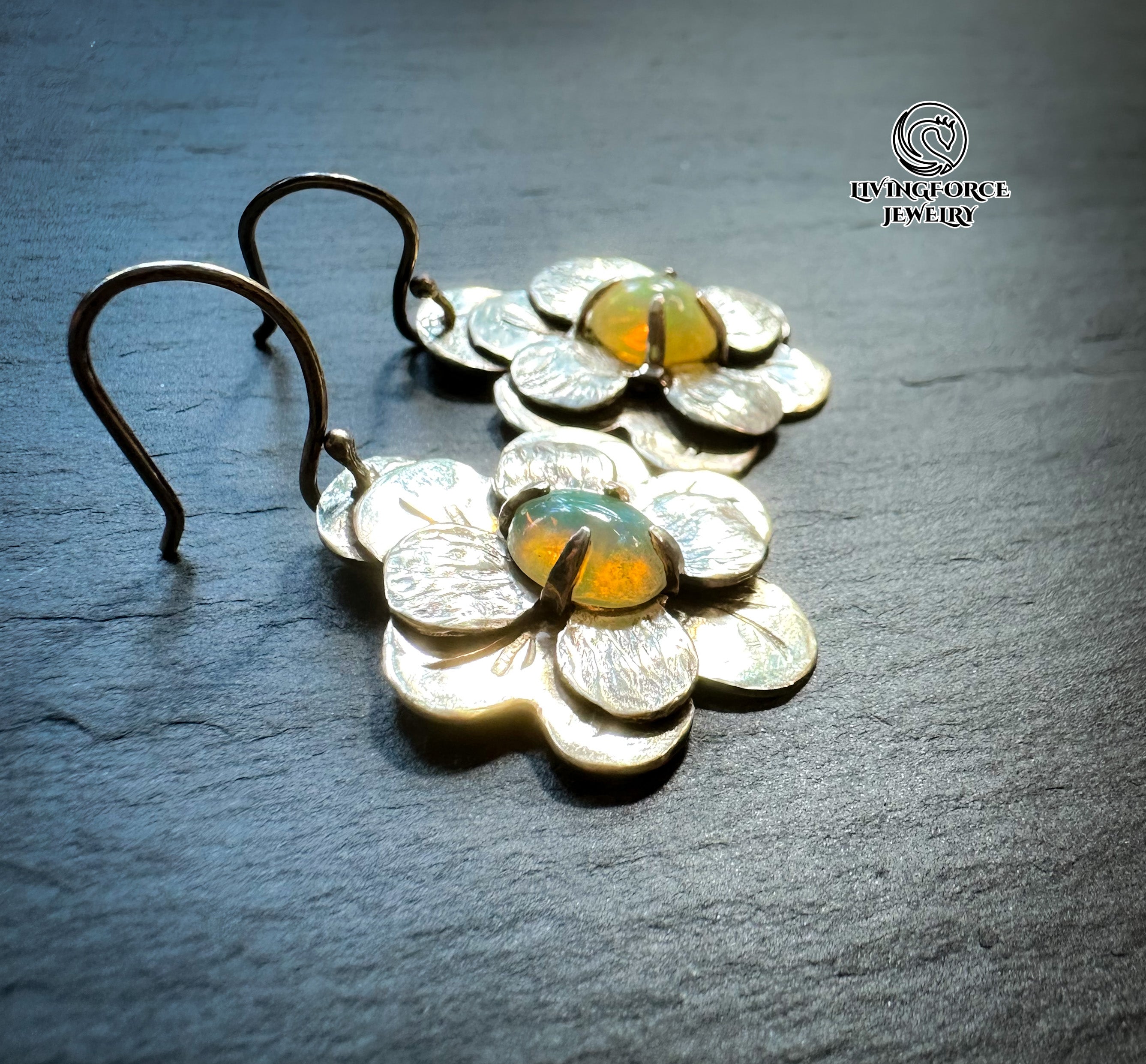 Bloomfire Opal Earrings