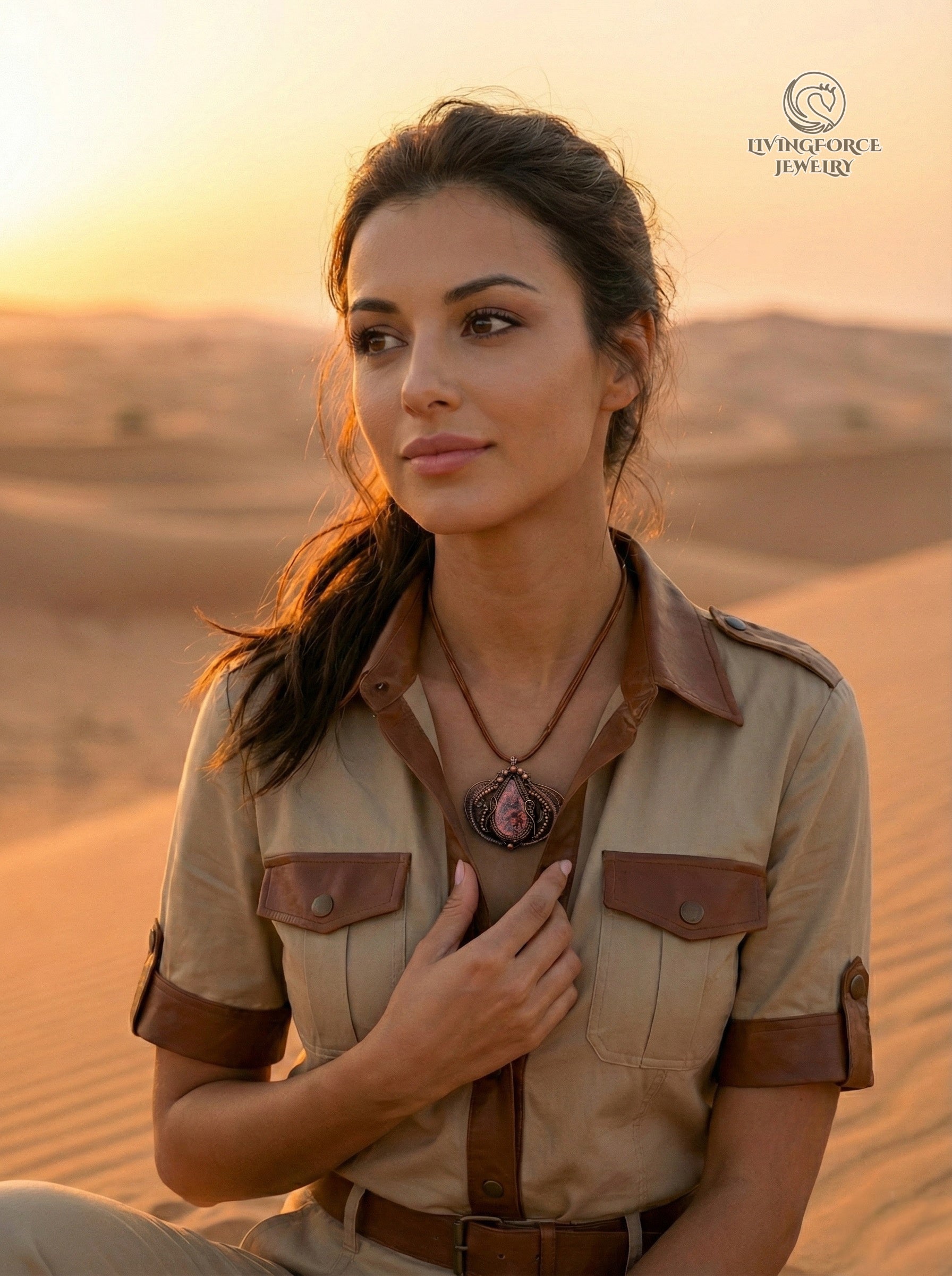 Tulip Talisman, Poppy Jasper Pendant