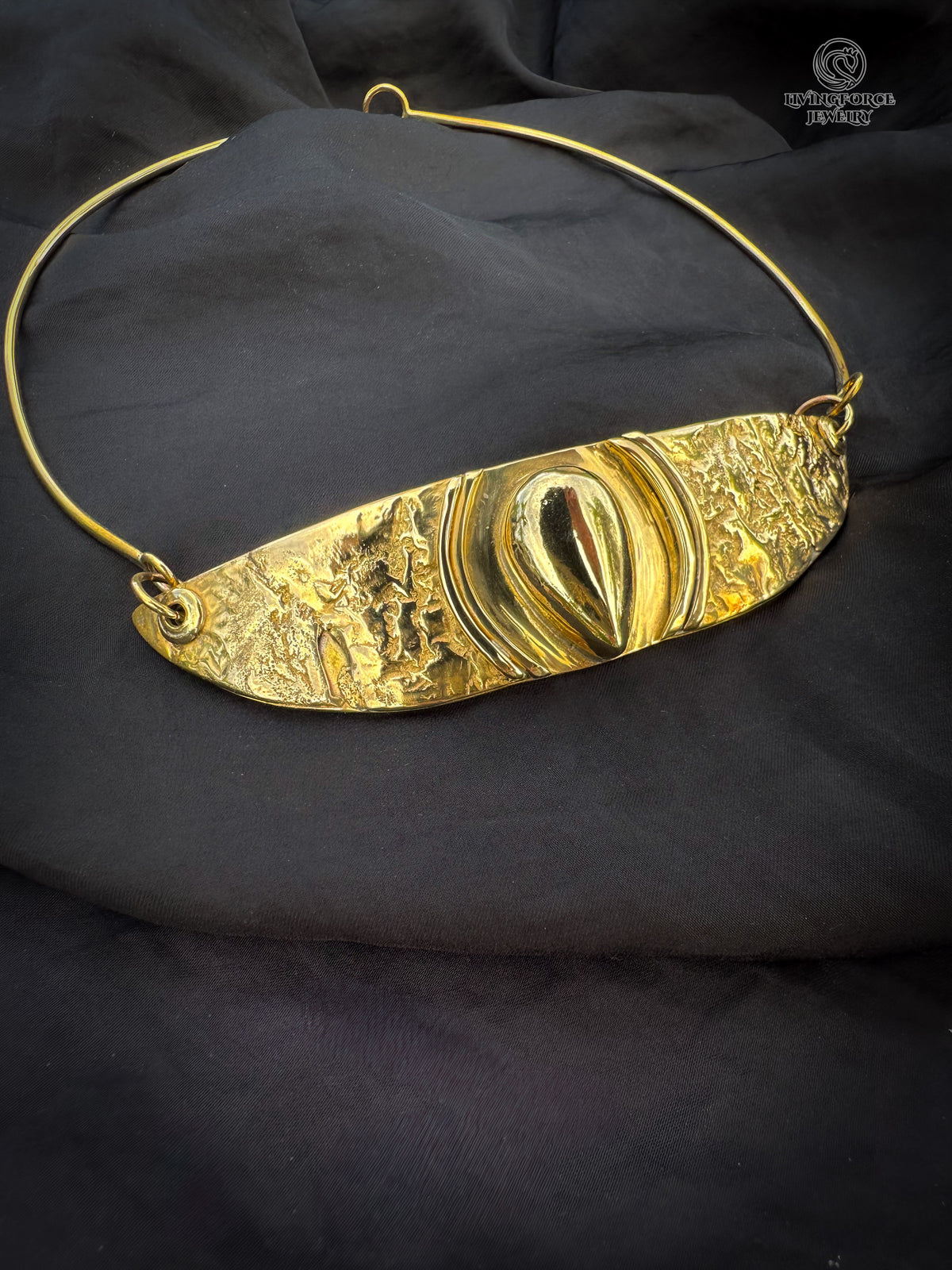 Molten Silence Brass Statement Collar Necklace