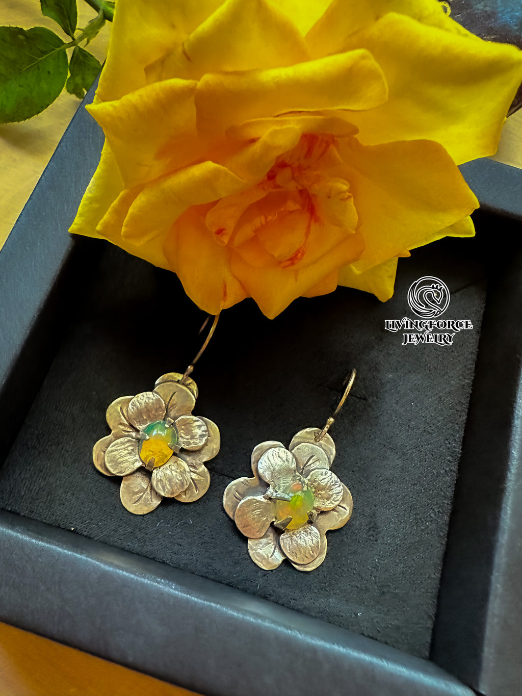 Bloomfire Opal Earrings